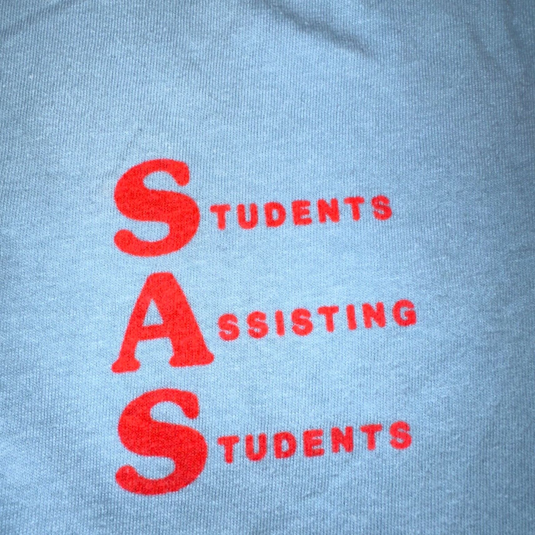 SAS VINTAGE Belton SAS Student Assisting Students 80s T Shirt College University USA Men XL Blue Size US XL / EU 56 / 4 - 6 Thumbnail