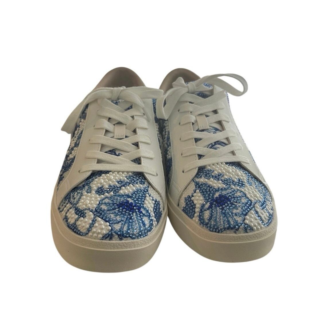 Betsey Johnson BETSEY JOHNSON Damon White Blue Floral Sneaker Size US 11 Size US 11 / IT 41 - 15 Thumbnail