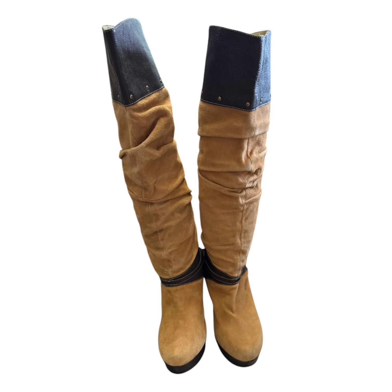 Other Shane & Shawn Tall Brown Suede PullOn High Heel Boots Size 9 Size US 9 / IT 39 - 5 Thumbnail