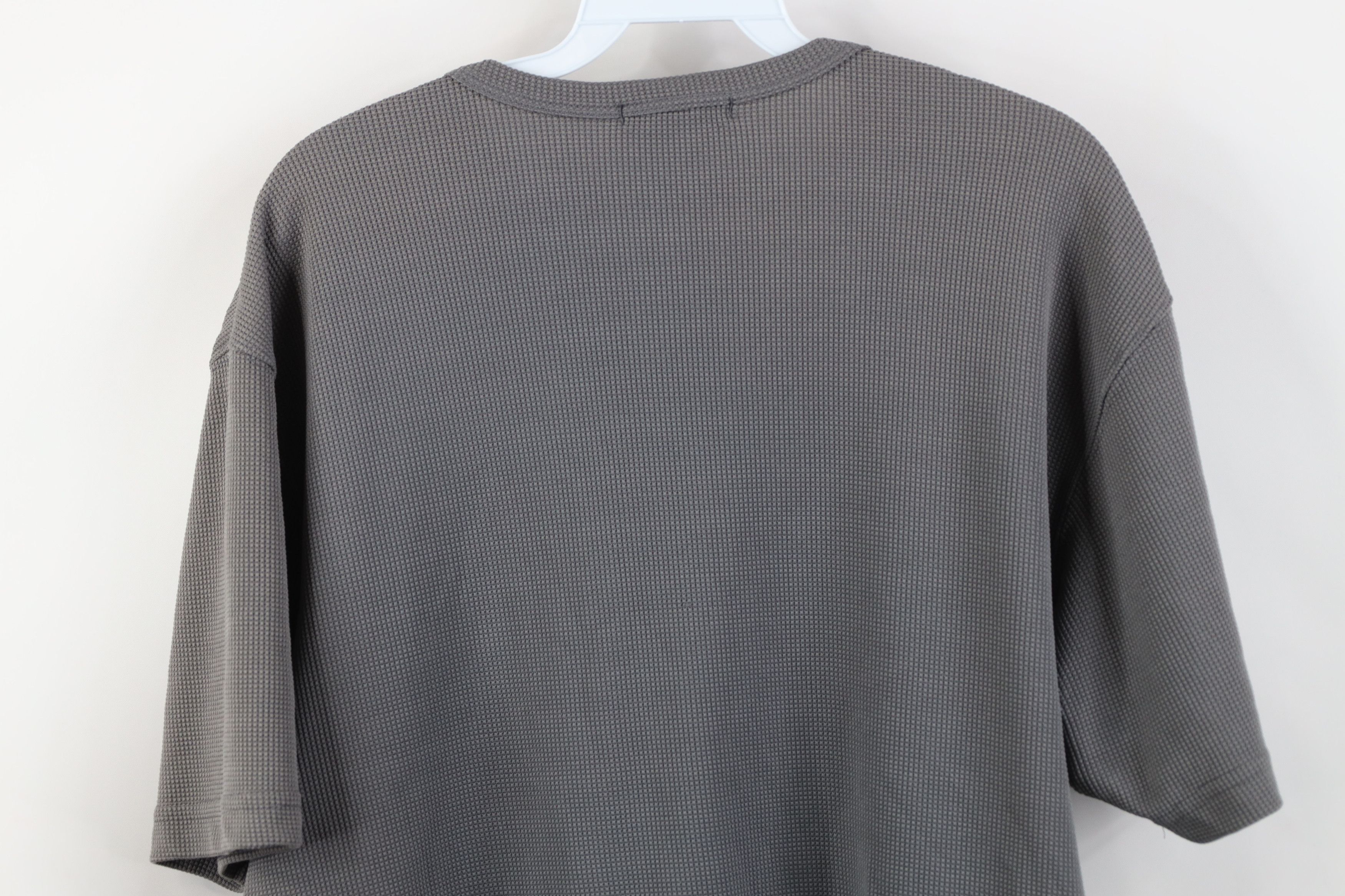 Vintage Vintage 90s Y2K Streetwear Thermal Waffle Knit T-Shirt Gray Size US L / EU 52-54 / 3 - 9 Thumbnail