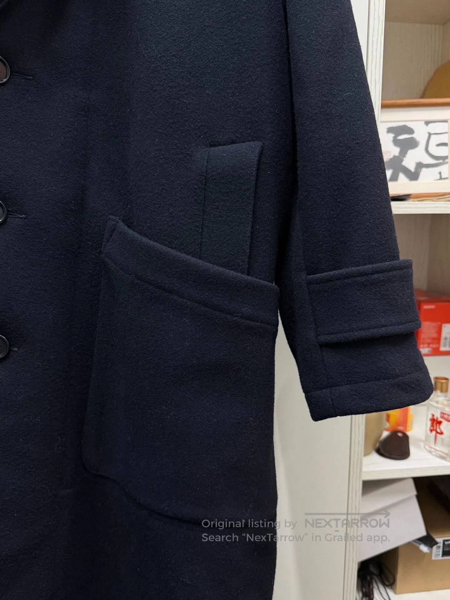 Japanese Brand MHL French Retro Deep Blue Wool Coat. Size US S / EU 44-46 / 1 - 3 Thumbnail