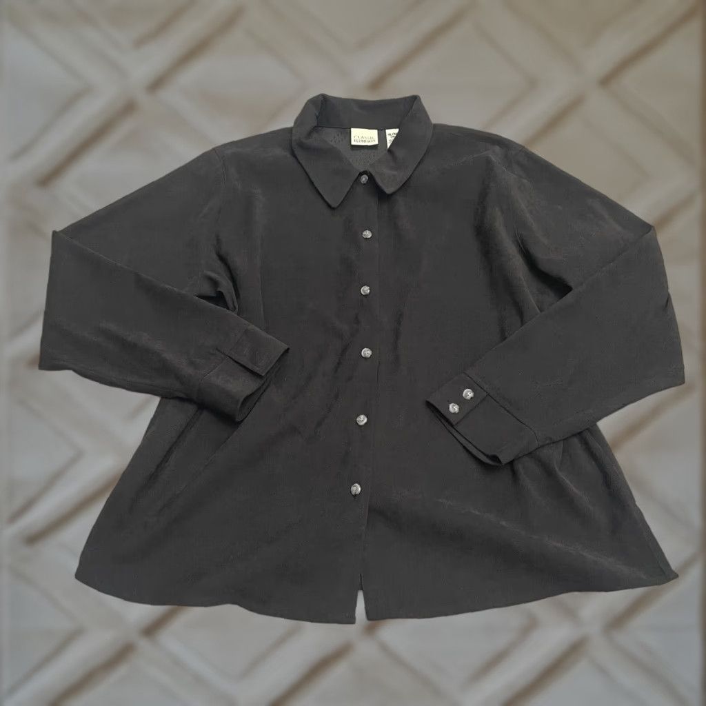 Vintage Classic Elements Shirt Womens XL Black Long Sleeve Casual Workwear Size XL / US 12-14 / IT 48-50 - 1 Thumbnail