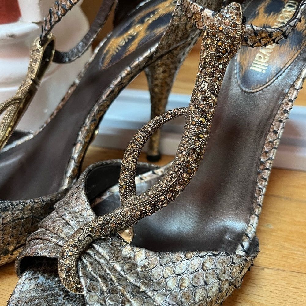 Roberto Cavalli STUNNING ROBERTO CAVALLI SNAKE HEELS Size US 8 / IT 38 - 5 Thumbnail