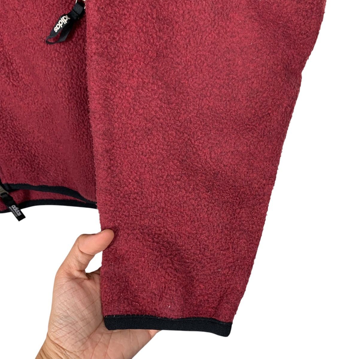Adidas 90’s ADIDAS Embroidery Logo Maroon Fleece Jacket #2091-C91 Size US L / EU 52-54 / 3 - 13 Thumbnail