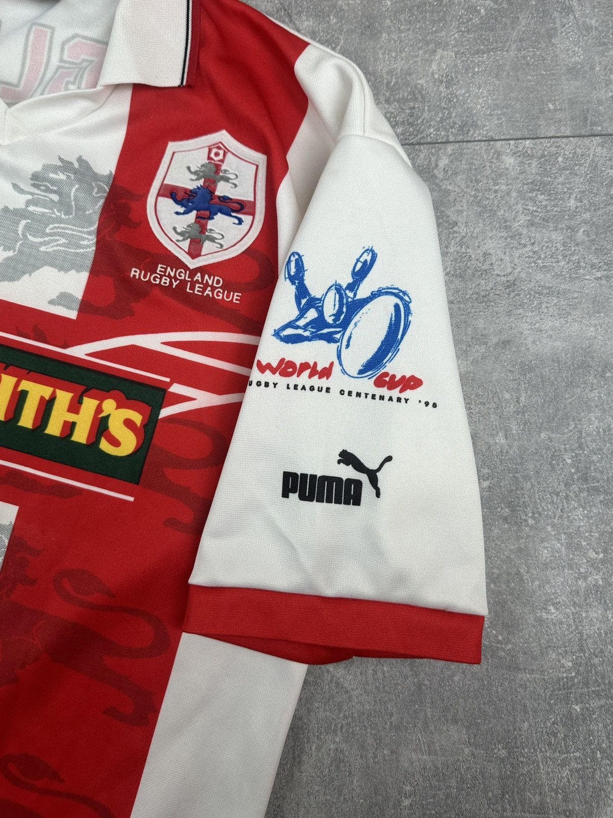 Puma Puma England Home Rugby League Jersey 1995 Size US XL / EU 56 / 4 - 17 Thumbnail
