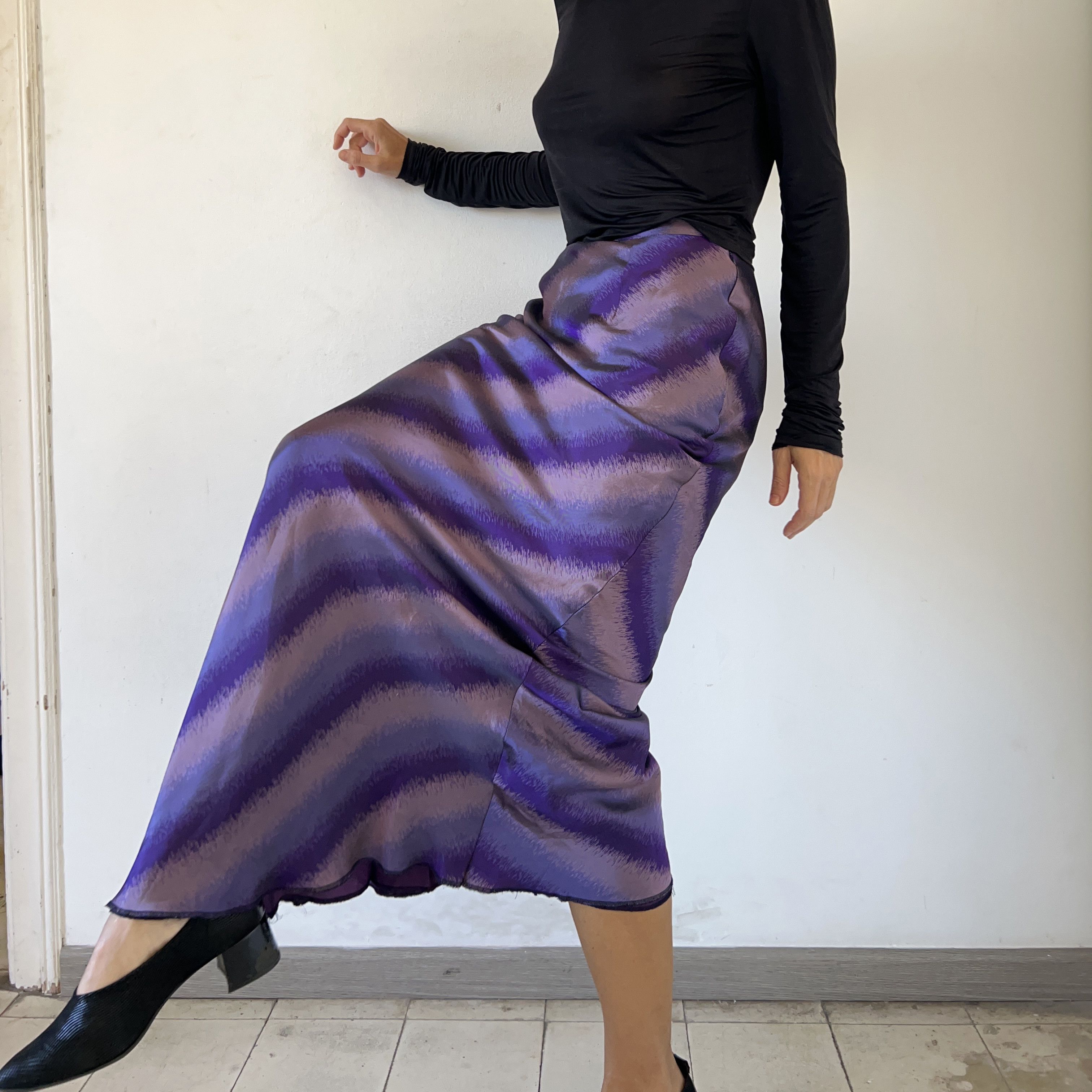 Vintage Vintage 90s Satin Maxi Skirt Size 28" / US 6 / IT 42 - 10 Thumbnail
