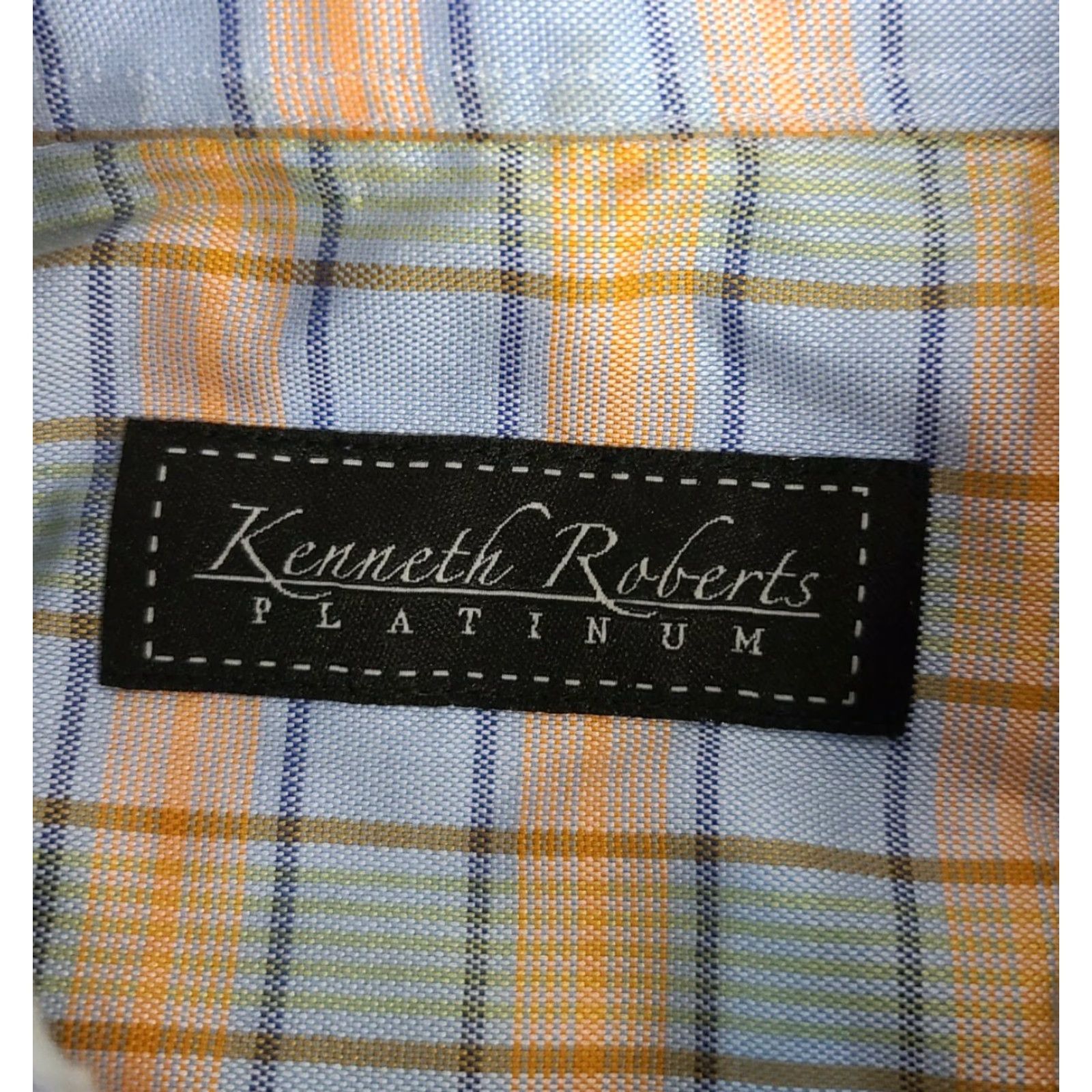 Vintage Kenneth Roberts Shirt Men M Medium Blue Orange Check Cotton Casual Button-Front Long Sleeve Size US M / EU 48-50 / 2 - 3 Thumbnail