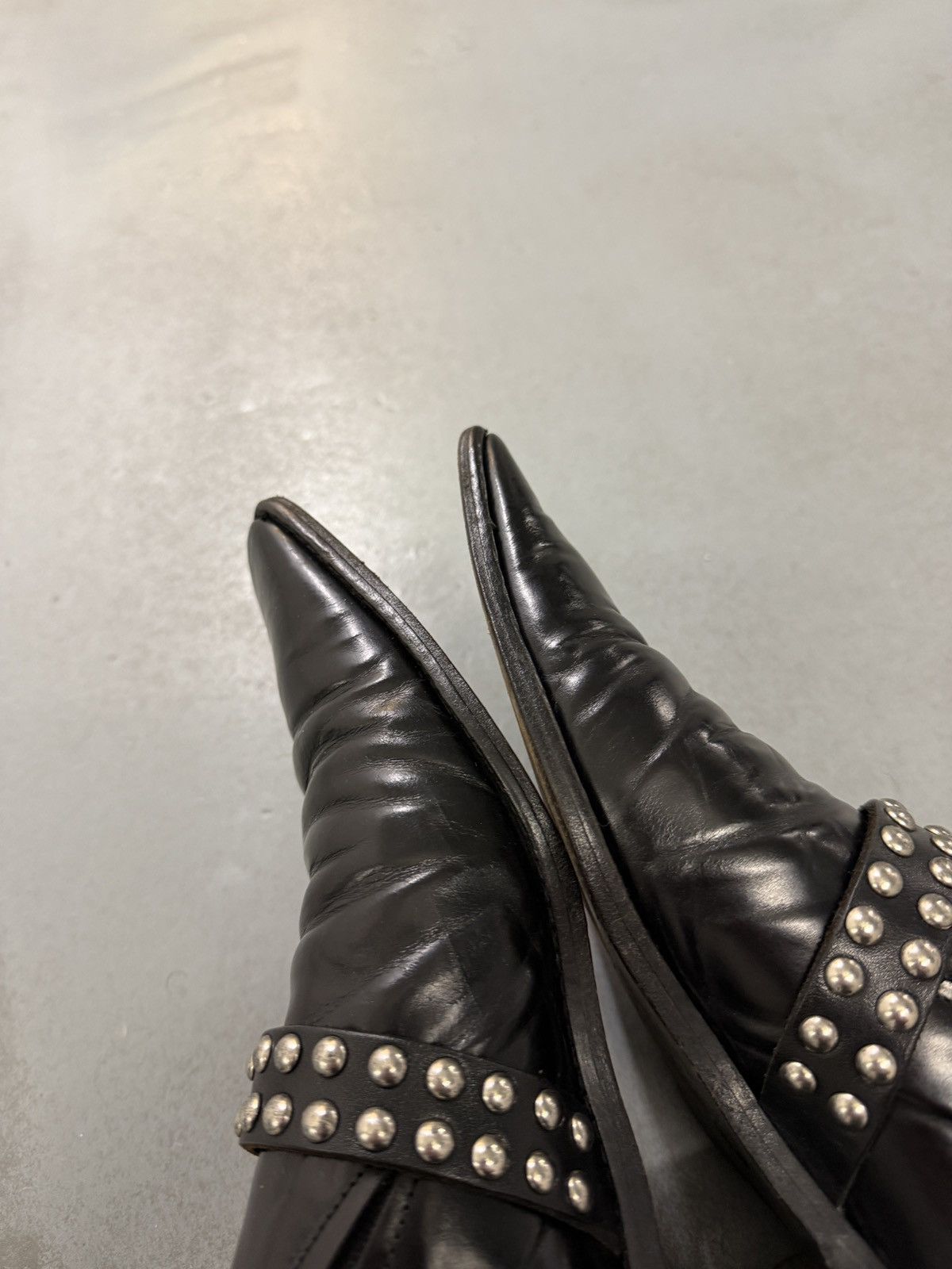 Junya Watanabe Comme des Garçons AW 2000 Studded Strap Leather Loafers Size US 8 / IT 38 - 9 Thumbnail