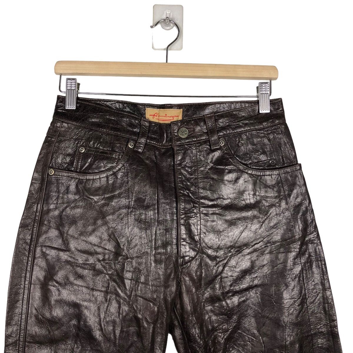 Genuine Leather 🔥Rare Flammingo Genuine Leather Pants Inspire by Hysteric Size US 28 / EU 44 - 3 Thumbnail