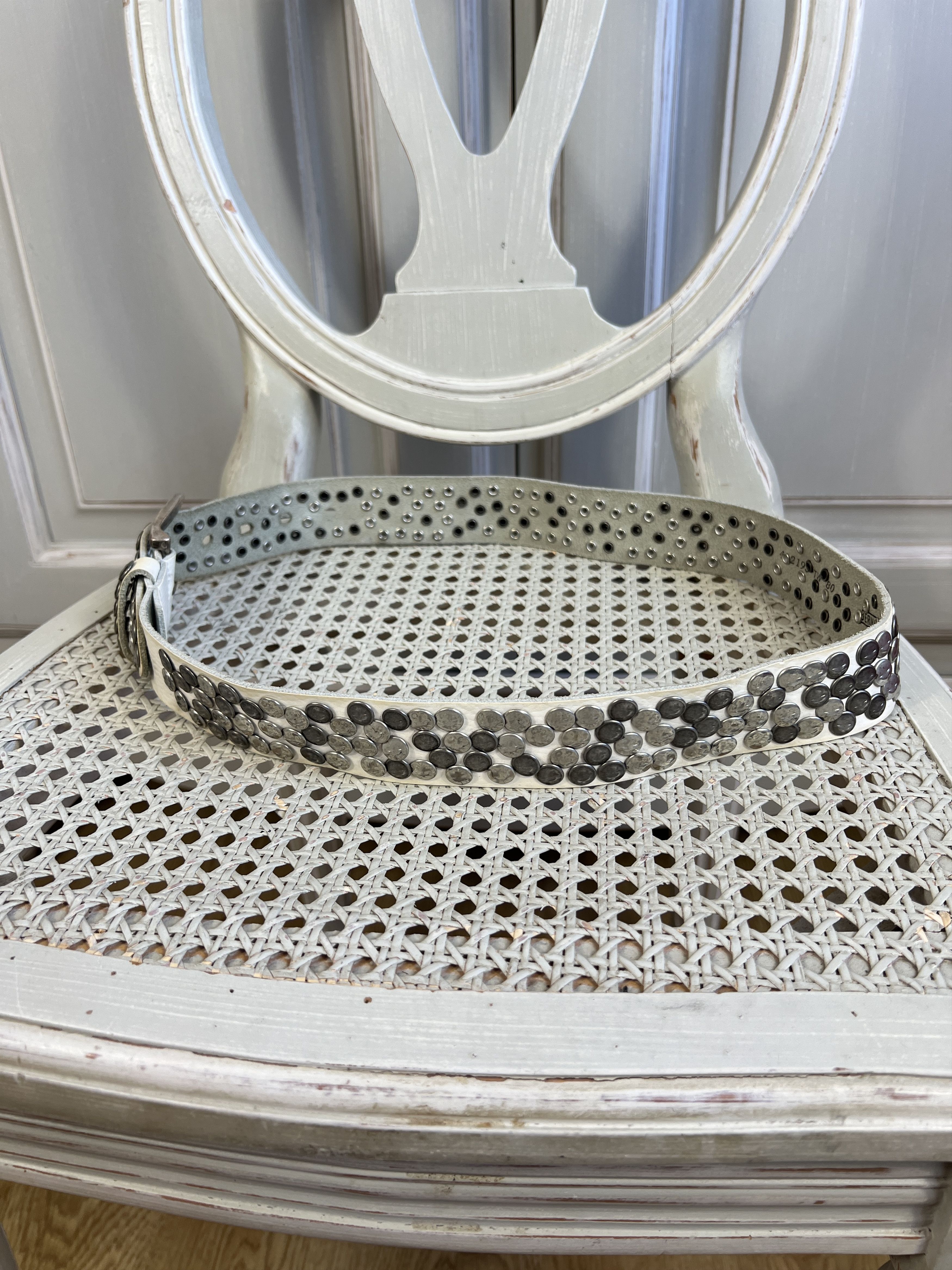 Japanese Brand × Vintage VINTAGE 90S REAL LEATHER BELT METAL BB SIMON STYLE Size ONE SIZE - 7 Thumbnail