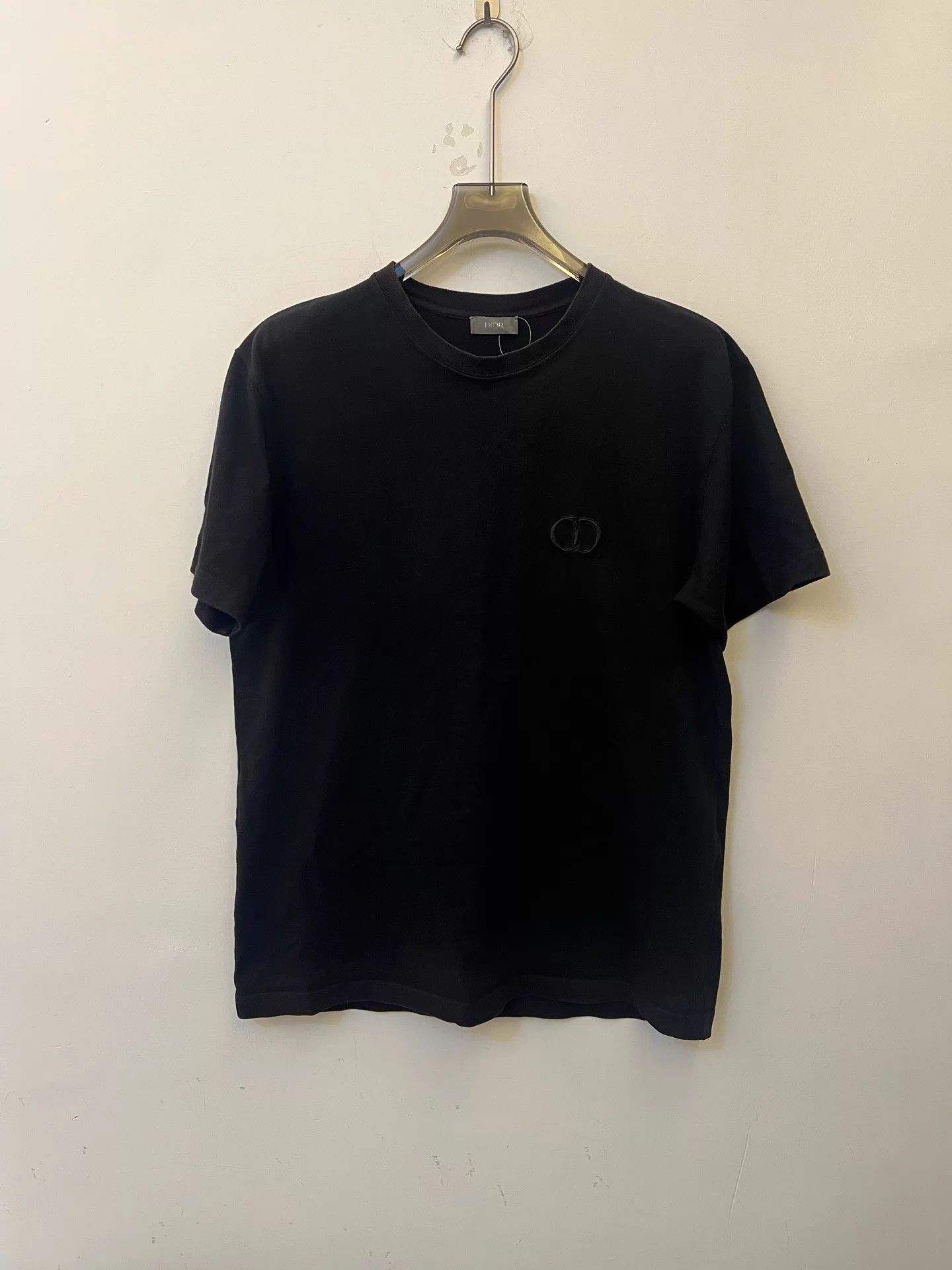 Dior DIOR Men's Black Embroidered Logo Crew Neck Short Sleeve Tee M Size US M / EU 48-50 / 2 - 1 Thumbnail