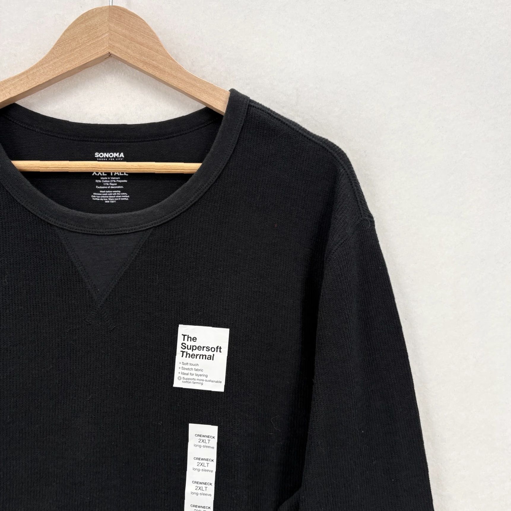 Vintage Sonoma Shirt Mens 2XLT Black Supersoft Thermal Long Sleeve Tagless Big Tall NWT Size US XXL / EU 58 / 5 - 2 Thumbnail