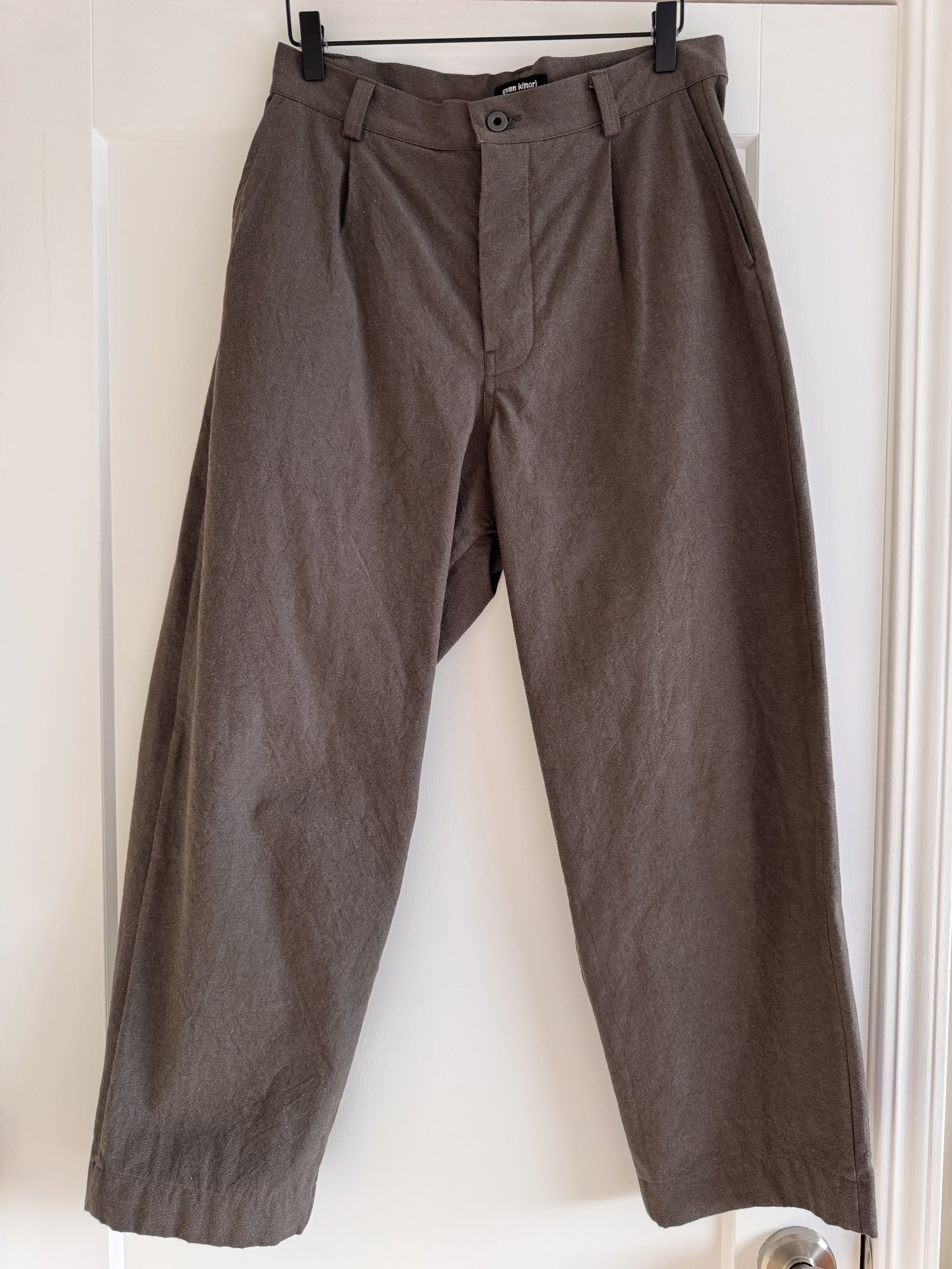 Evan Kinori Evan Kinori Single Pleat Pant - Yarn Dyed Pindot Canvas 30 Size US 30 / EU 46 - 1 Thumbnail