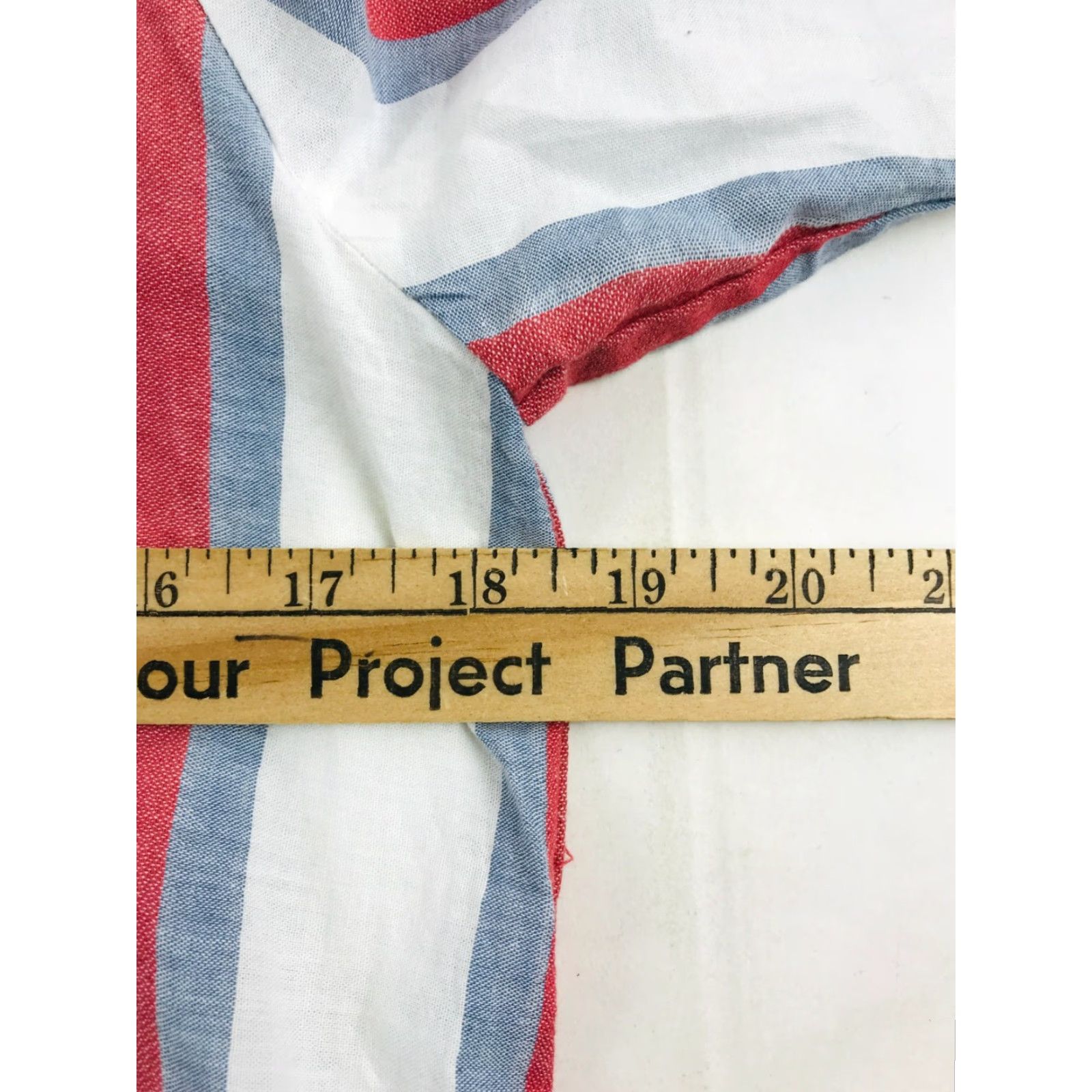 Vintage Jane and Delancy Blouse Women's Size Small White Blue Red Striped V-Neck Shirt Womens Small White Striped V-Neck Jane and Delancy Blouse Size S / US 4 / IT 40 - 3 Thumbnail