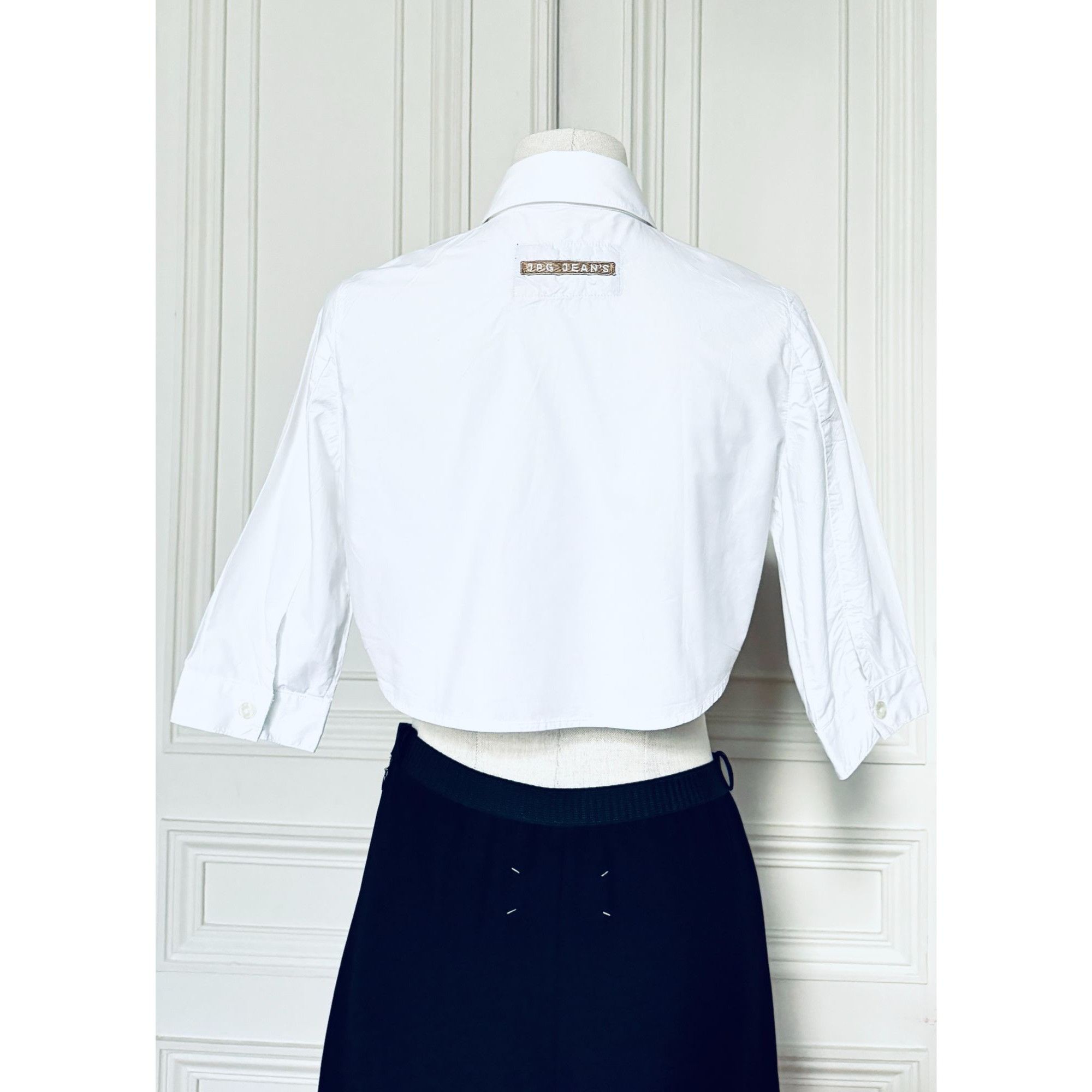 Jean Paul Gaultier White Cotton Short Sleeve Shirt Size M / US 6-8 / IT 42-44 - 2 Thumbnail