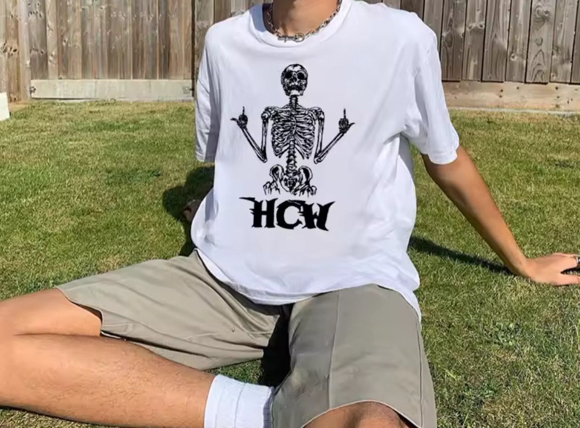 Japanese Brand Gothic 90s Streetwear Skeleton Print T-Shirt Punk Tees Size US L / EU 52-54 / 3 - 2 Thumbnail