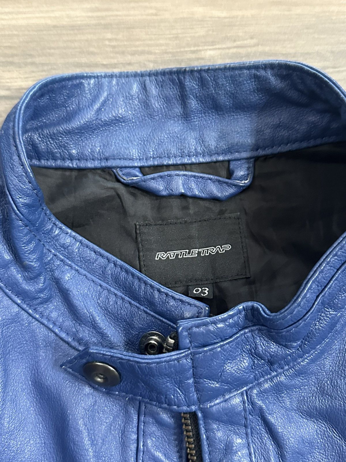 Other blue biker leather jacket Size US M / EU 48-50 / 2 - 3 Thumbnail
