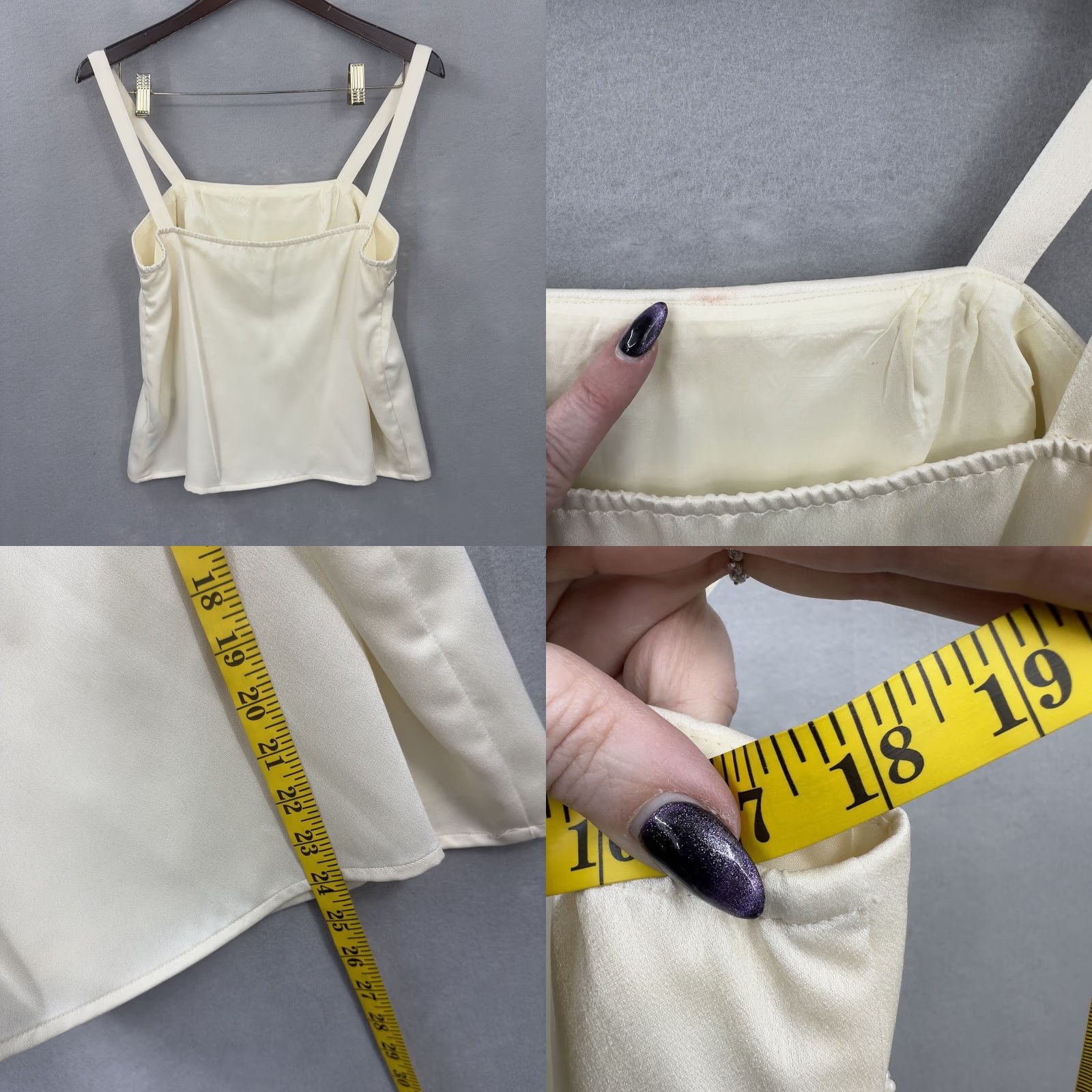 Vintage VINTAGE Lillie Rubin Pearl Lined Blouse Womens 10 Sleeveless Cami Quiet Luxury Shirt 10 Ivory 1980s Art Deco Embellished Mens Women Size L / US 10 / IT 46 - 8 Thumbnail
