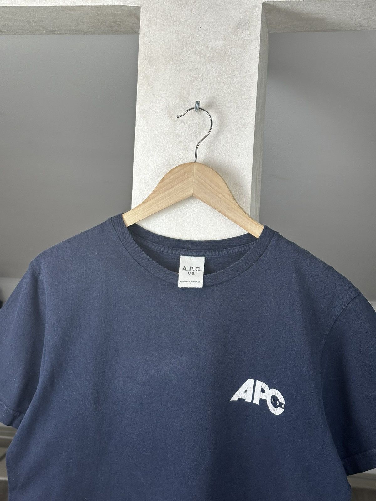A.P.C. A.P.C. Logo Tee Blue Faded Made in USA Size US S / EU 44-46 / 1 - 4 Thumbnail