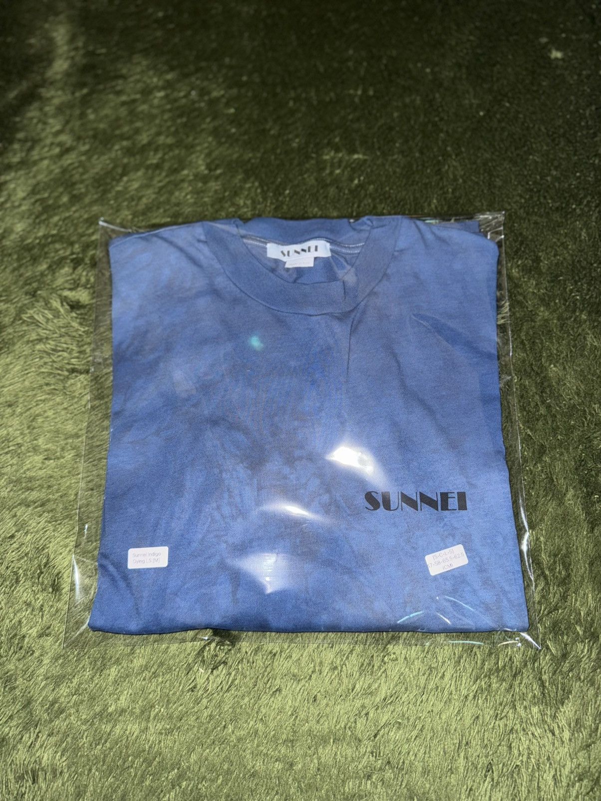 Sunnei [M] SUNNEI Hand-Dyed Logo Print Long Sleeve — Indigo Size US M / EU 48-50 / 2 - 11 Thumbnail