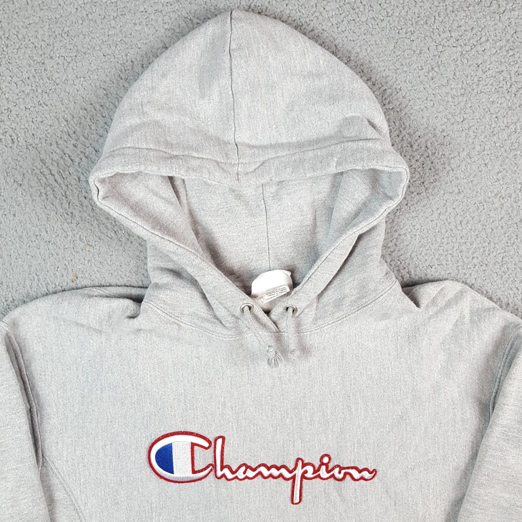 Champion Champion Hooded Sweatshirt Size S Hoodie Spell Out Logo Reverse Weave Gray 90s Grunge Skate Athletic Men Size US S / EU 44-46 / 1 - 2 Thumbnail