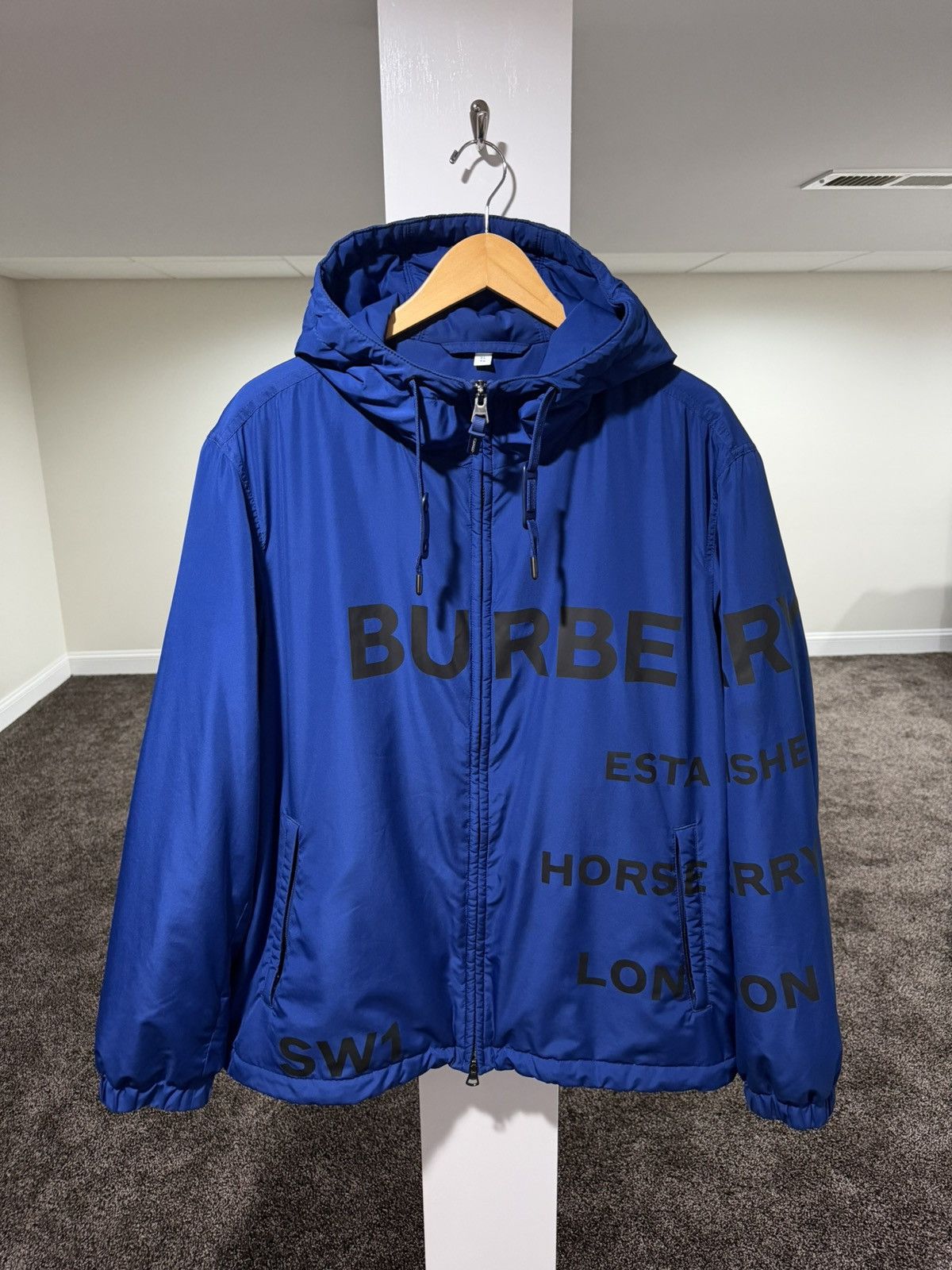 Burberry Burberry Horseferry Print Check Nylon Blue Hooded Jacket Size US XL / EU 56 / 4 - 3 Thumbnail
