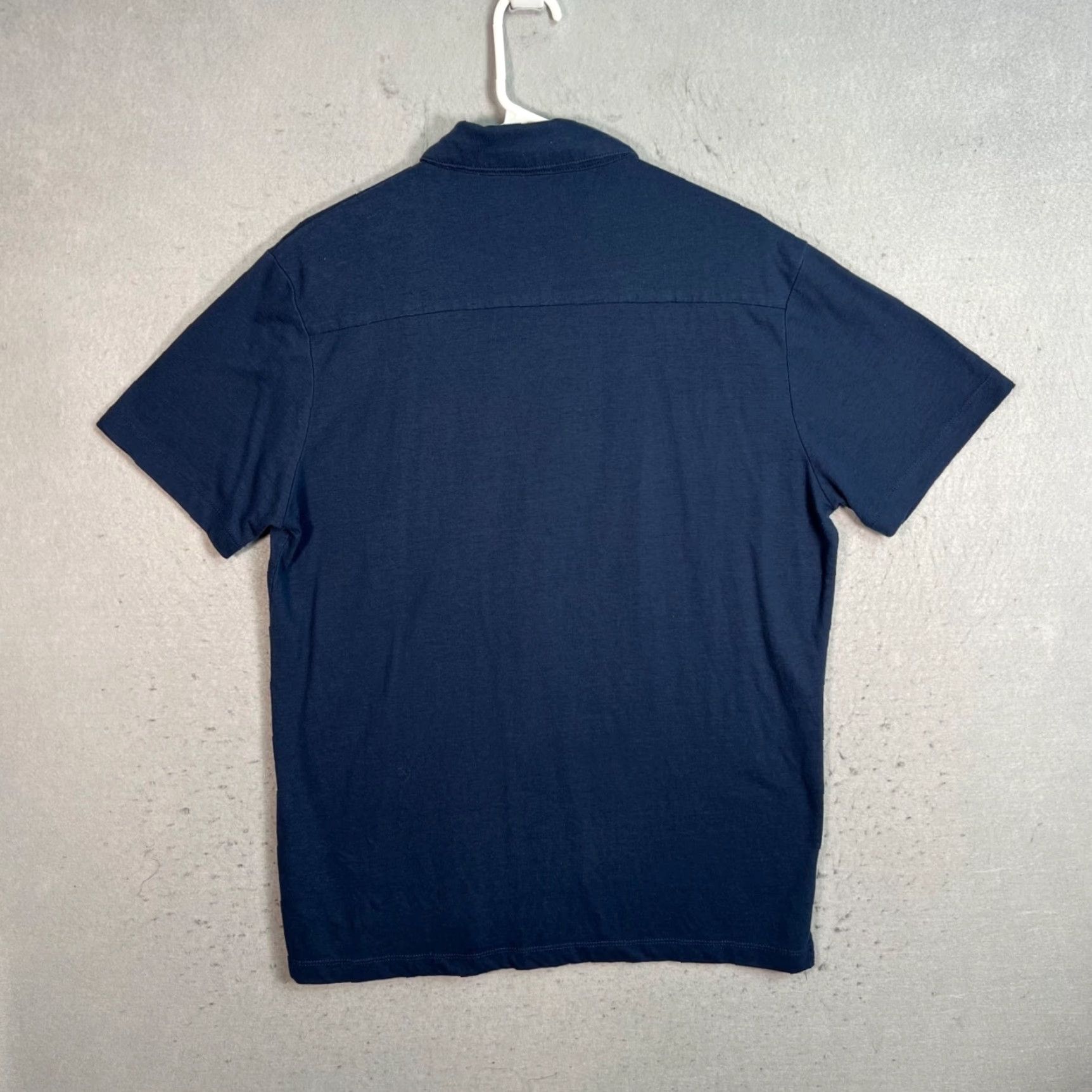 Onia Onia Mens Short Sleeve Button-Up Shirt Medium Linen & Polyester Dark Blue Size US M / EU 48-50 / 2 - 2 Thumbnail