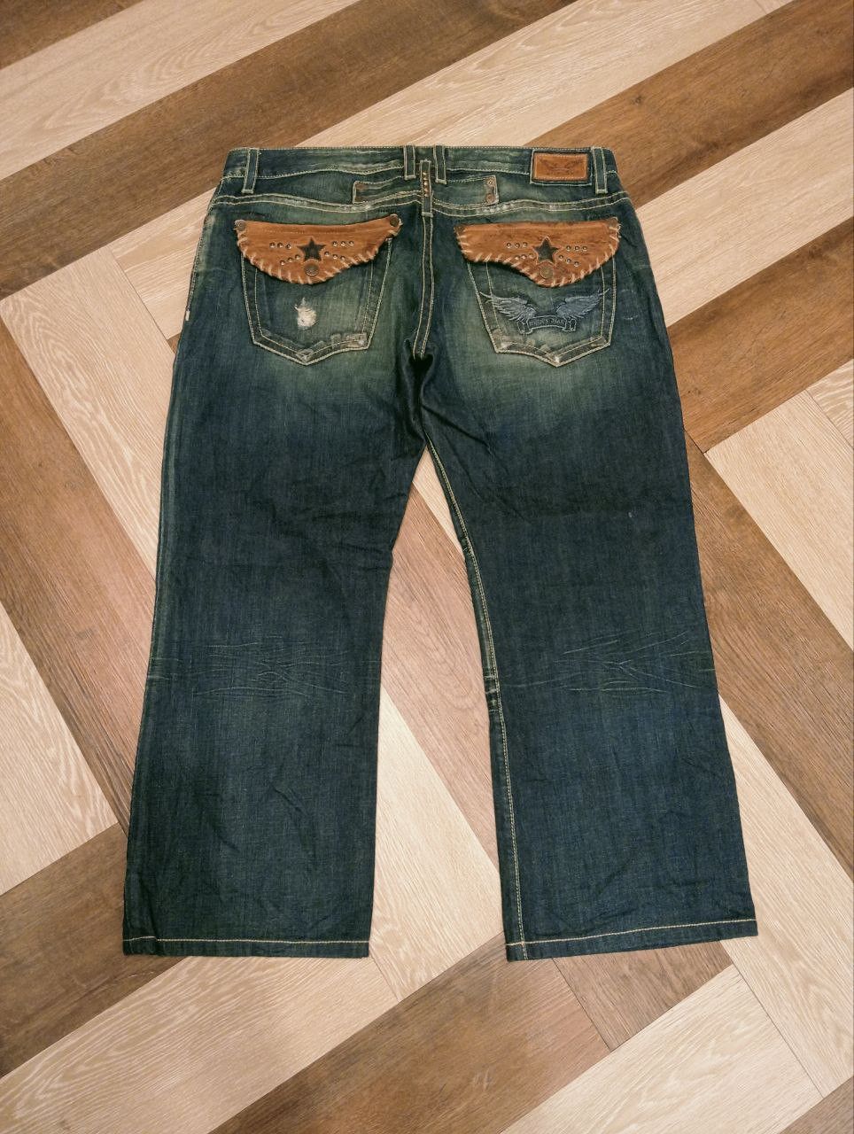 Robins Jeans VINTAGE ROBIN'S JEAN LEATHER POCKET CROPPED PANTS Size US 38 / EU 54 - 1 Thumbnail