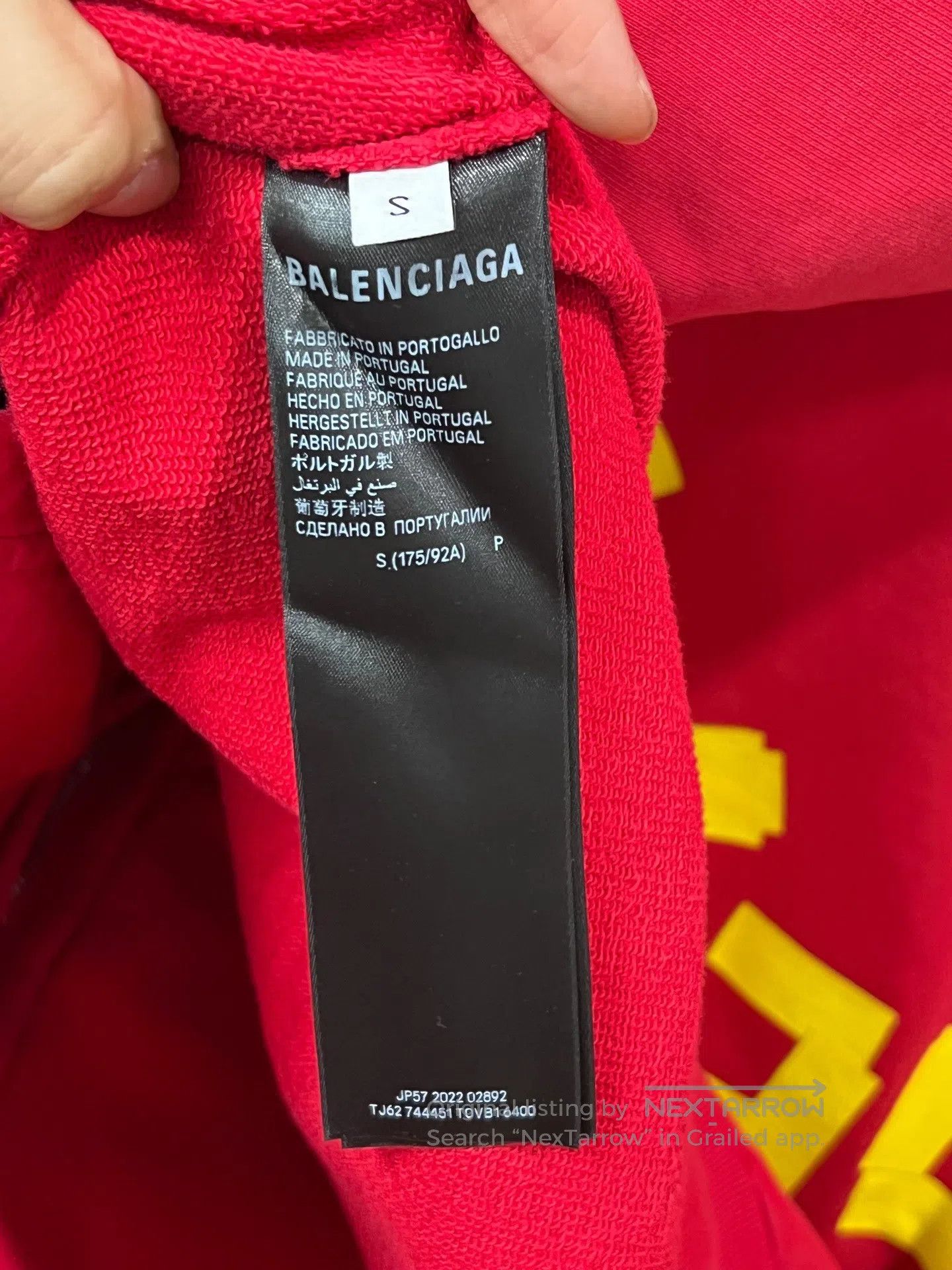 Balenciaga Balenciaga Red Tape Print Zip-Up Hoodie| Size US S / EU 44-46 / 1 - 4 Thumbnail
