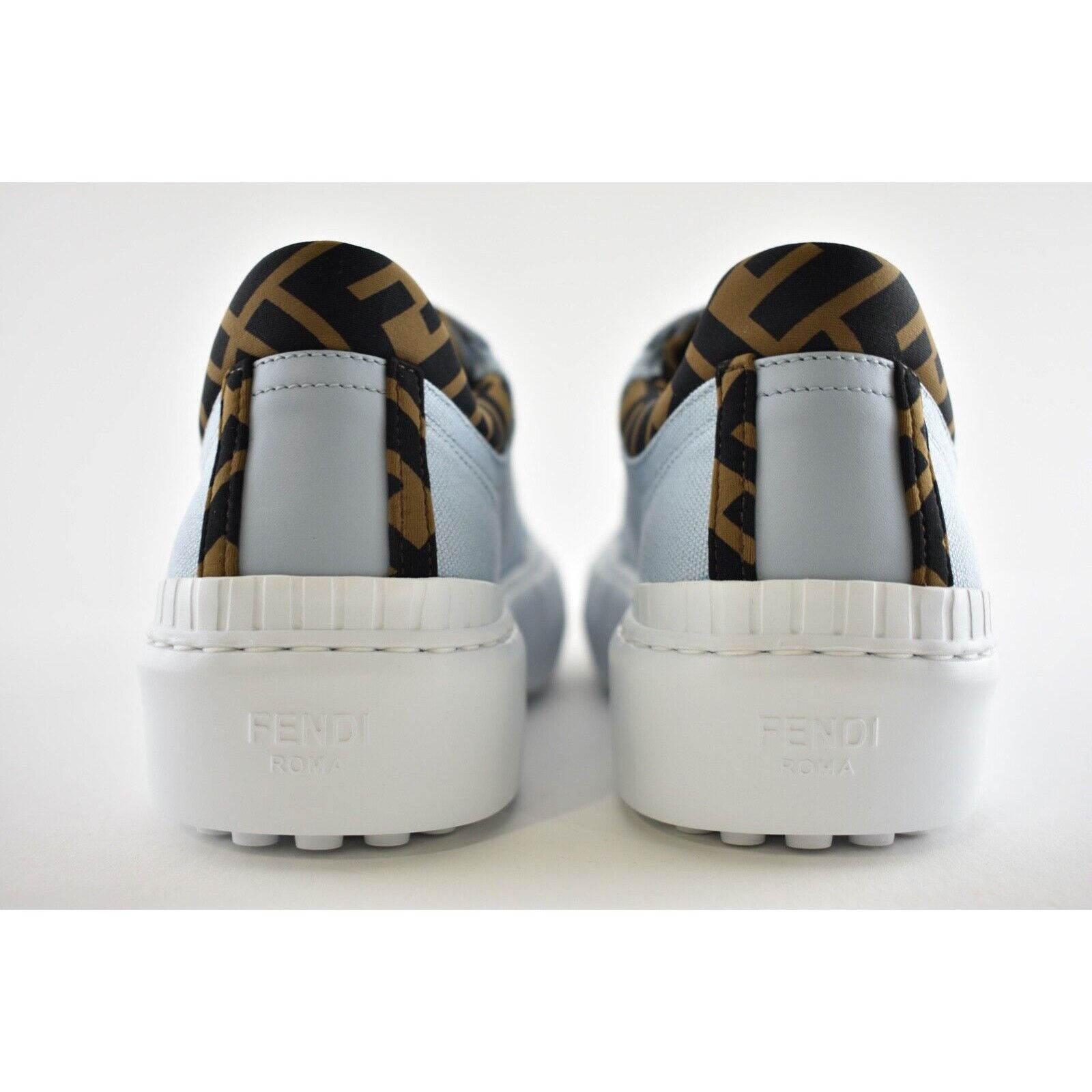 Fendi Fendi Force Blue Canvas White Platform Low Top Sneaker 35.5 Size US 5.5 / IT 35.5 - 11 Thumbnail