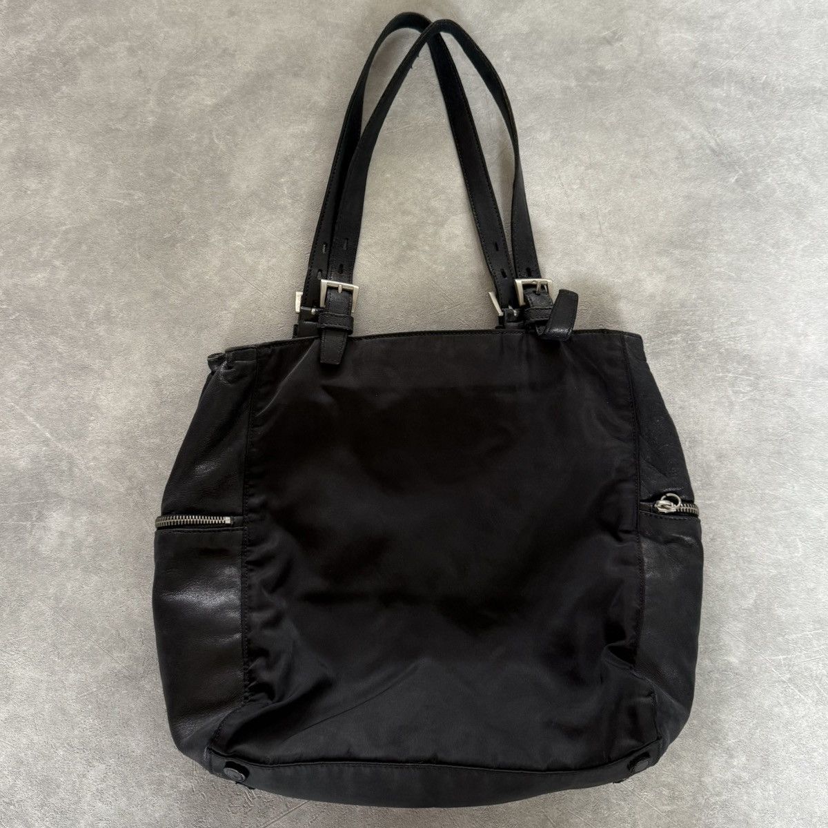Prada Vintage Prada Tessuto Nylon Leather Tote Bag Size ONE SIZE - 2 Thumbnail