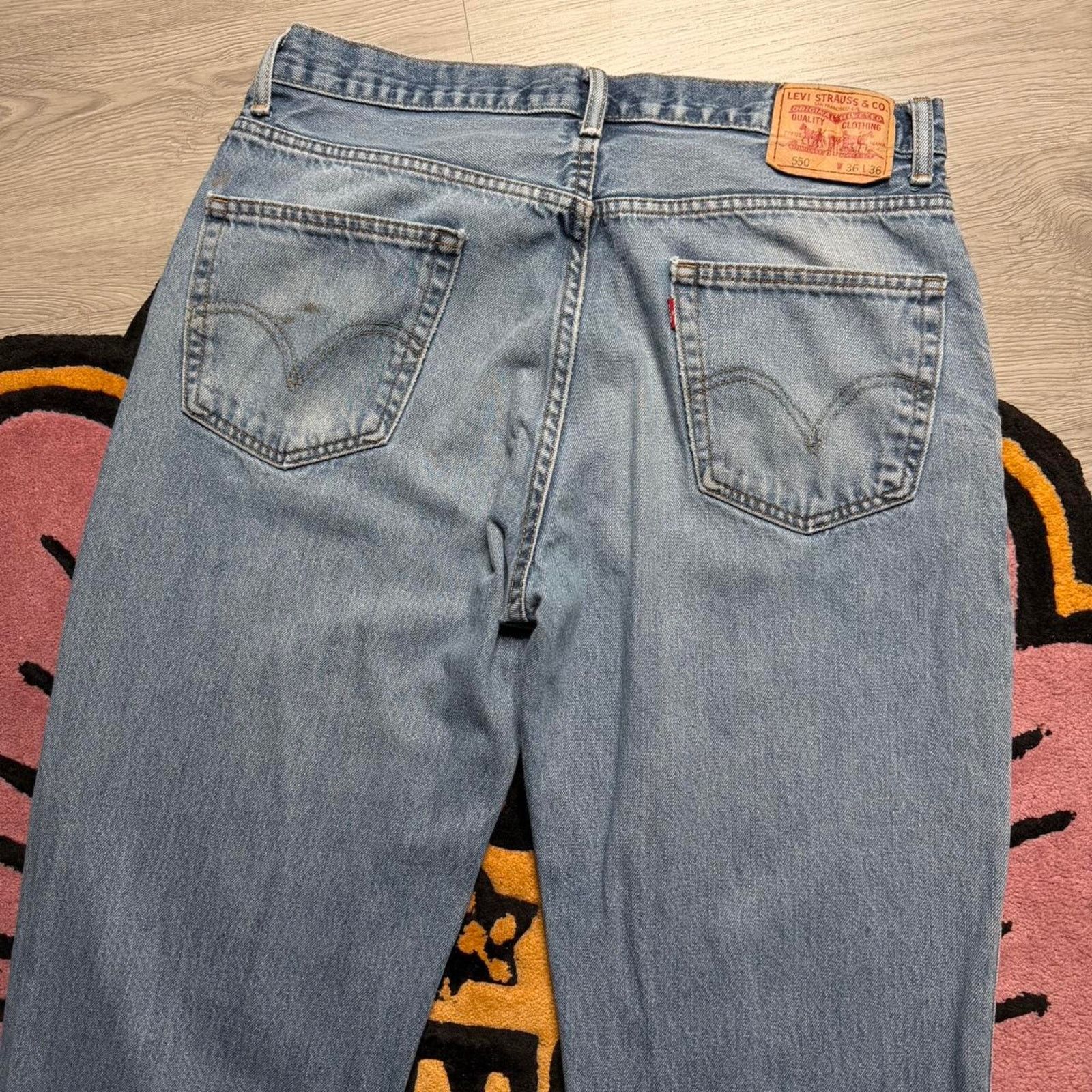Levi's × Vintage Vintage Y2K Levi’s Strauss 550 Relaxed Straight Denim Jeans Size US 36 / EU 52 - 8 Thumbnail