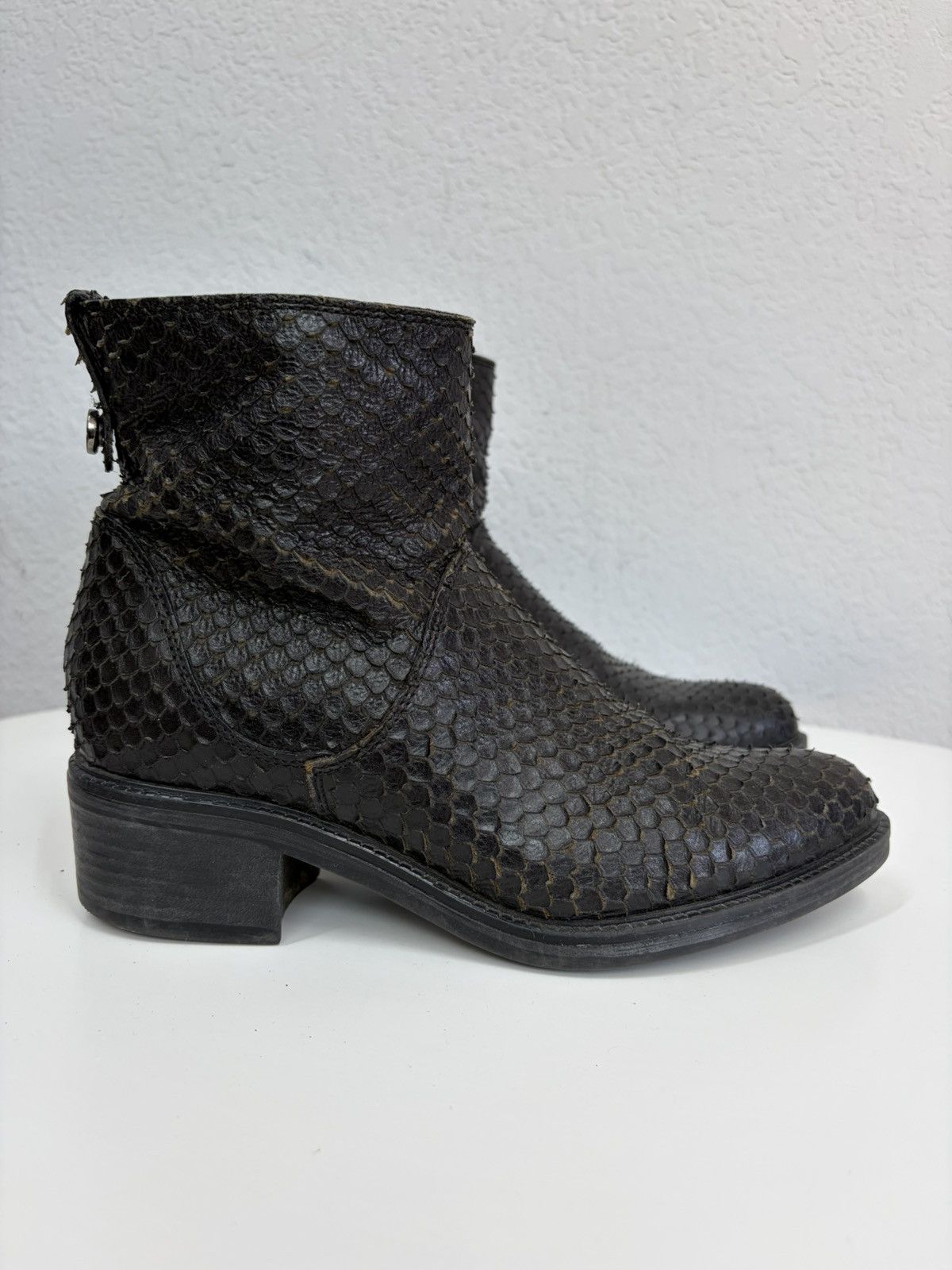 If Six Was Nine Vintage CCP Artisanal Python Skin Boots Rare Exotic Leather Size US 8 / IT 38 - 6 Thumbnail