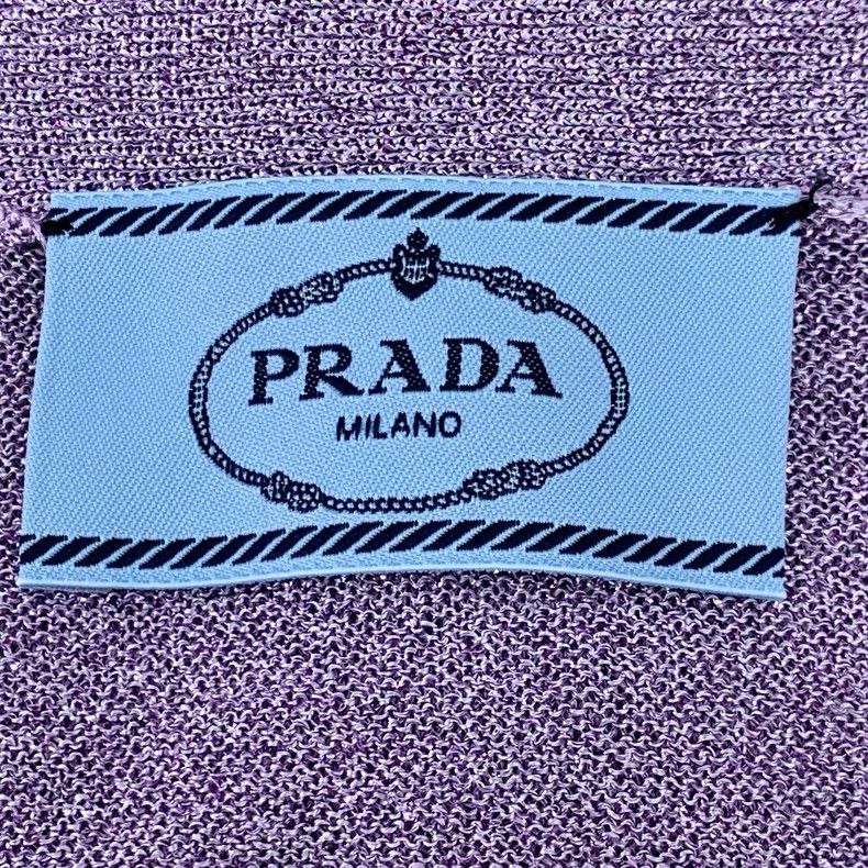 Prada Prada Size 38 Purple logo letter embroidery short knitted Size US XXS / EU 40 - 6 Thumbnail