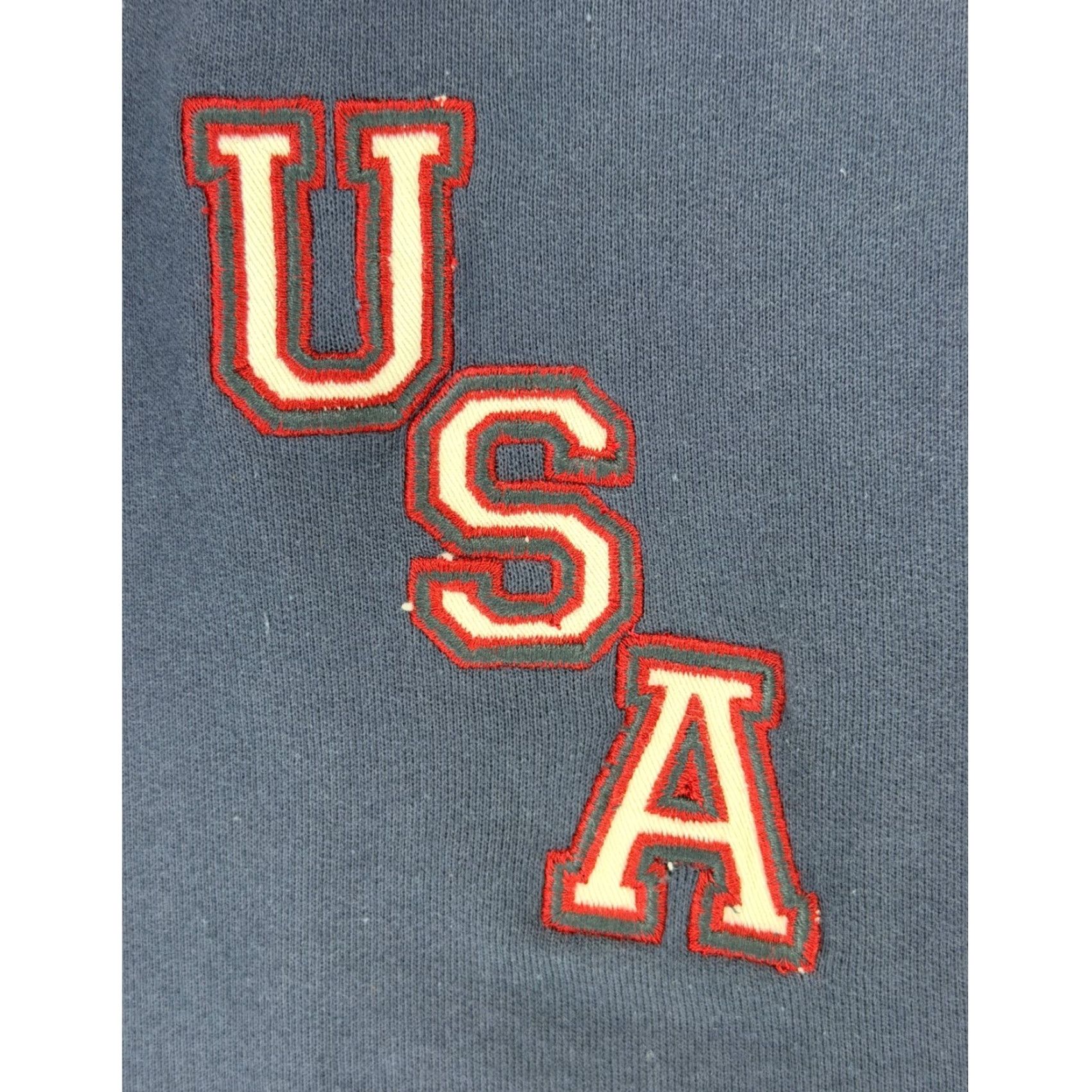 Vintage Roma Atletica USA Track Jacket Big & Tall XXL Navy Blue Full Zip Cotton Sweatshirt Mens Jacket Medium Length Striped Racing USA Embroidered Patch Size US XXL / EU 58 / 5 - 7 Thumbnail