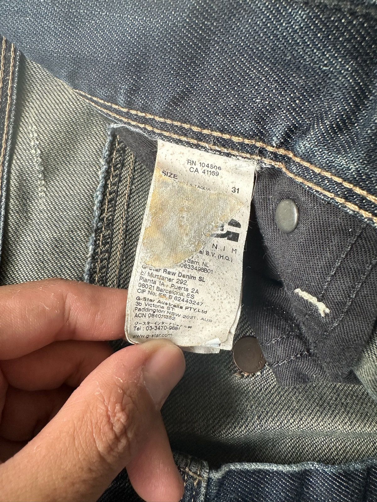 G-Star G Star Raw Grey Denim Jeans Size US 33 - 7 Thumbnail