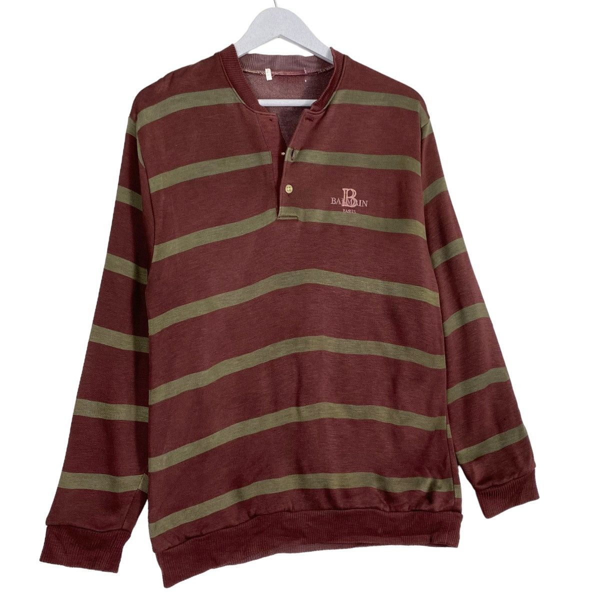 Balmain × Pierre Balmain 💥VINTAGE PIERRE BALMAIN STRIPE PULLOVER SWEATSHIRT Size US M / EU 48-50 / 2 - 3 Thumbnail