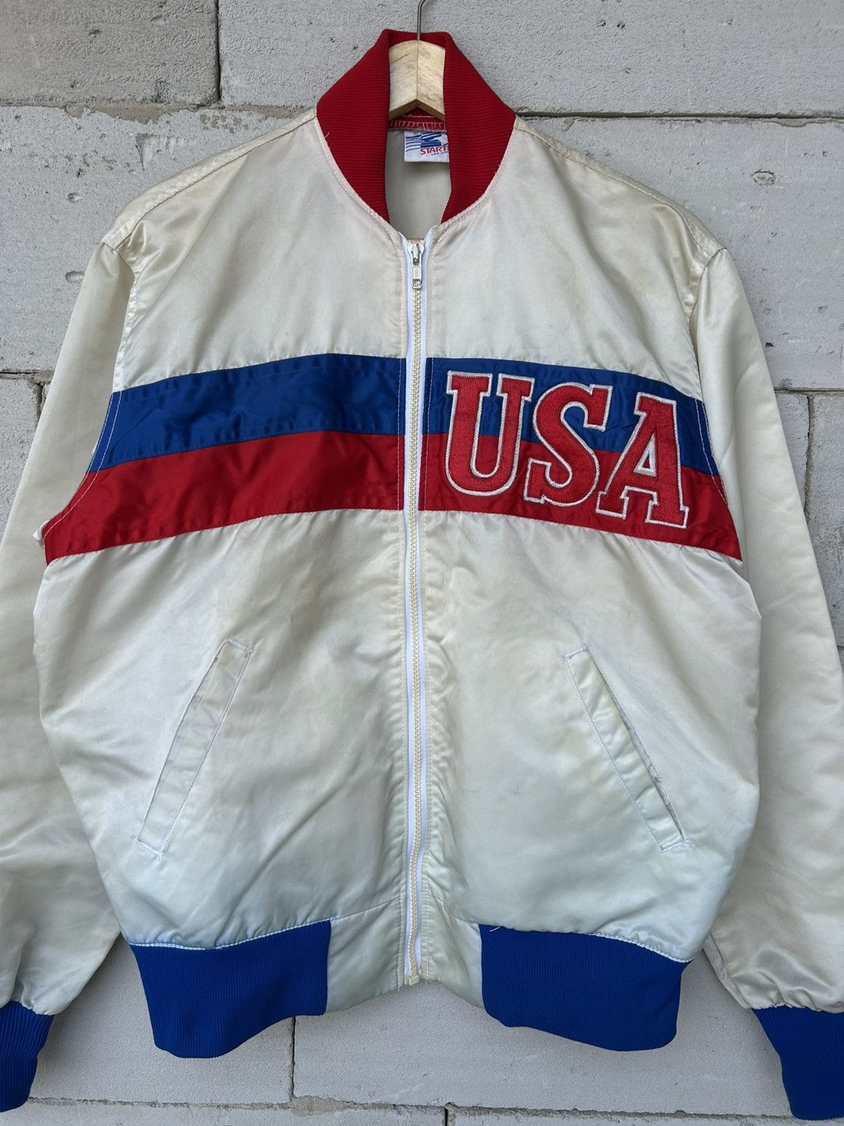 Starter 80’s STARTER Olympic USA Team Nylon Stadium Varsity Jacket Size US L / EU 52-54 / 3 - 3 Thumbnail