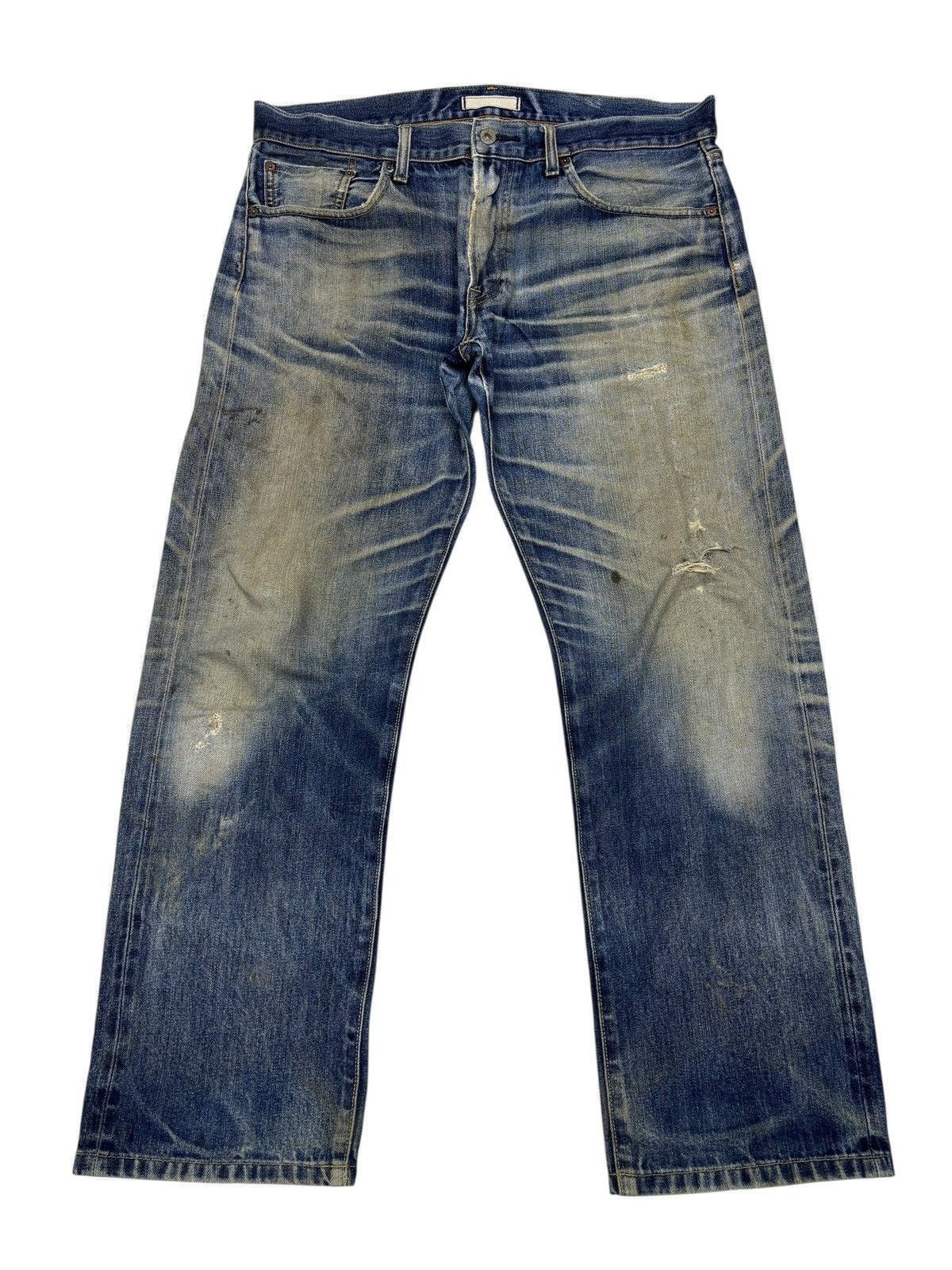 Undercover × Uniqlo Vintage Uniqlo Selvedge Dirty Distressed Denim Jeans Size US 36 / EU 52 - 5 Thumbnail