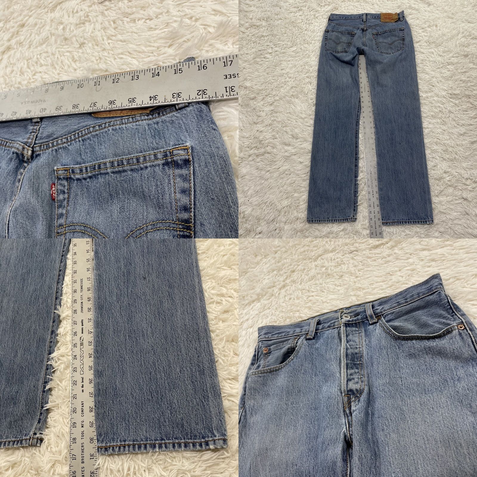 Levi's VINTAGE Levi's 501xx Jeans Men 31x32 Blue Straight Denim Work Grunge 90s USA 5-Pocket Mens Size US 31 - 9 Thumbnail