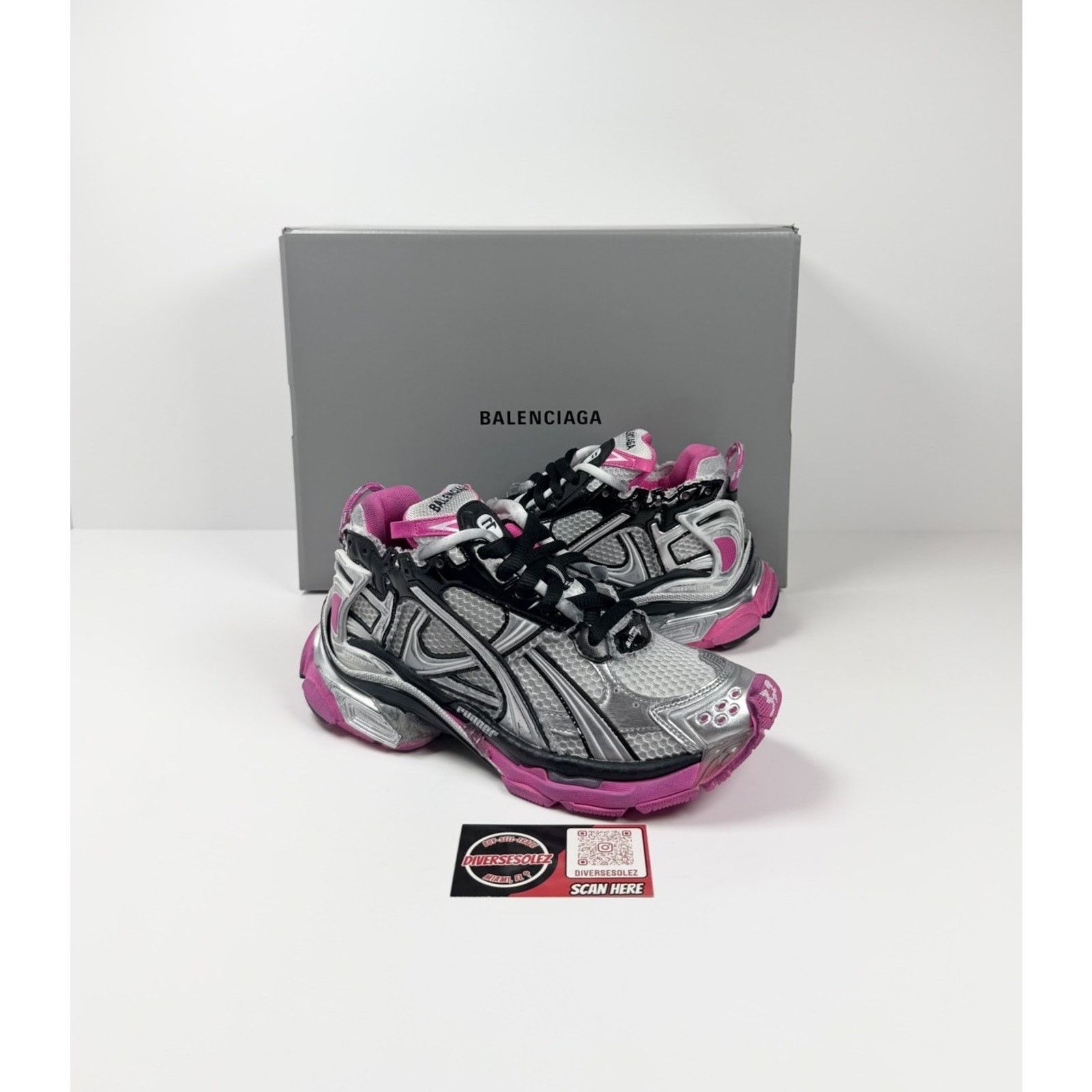 Balenciaga Size 37EU/7W - Balenciaga Runner Black Pink NEW Size US 7 / IT 37 - 1 Thumbnail
