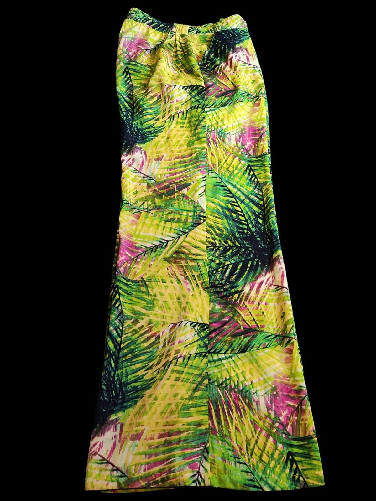 XOXO XOXO Women's Wide Leg Tropical Print Pants Size 36" / US 14 / IT 50 - 5 Thumbnail