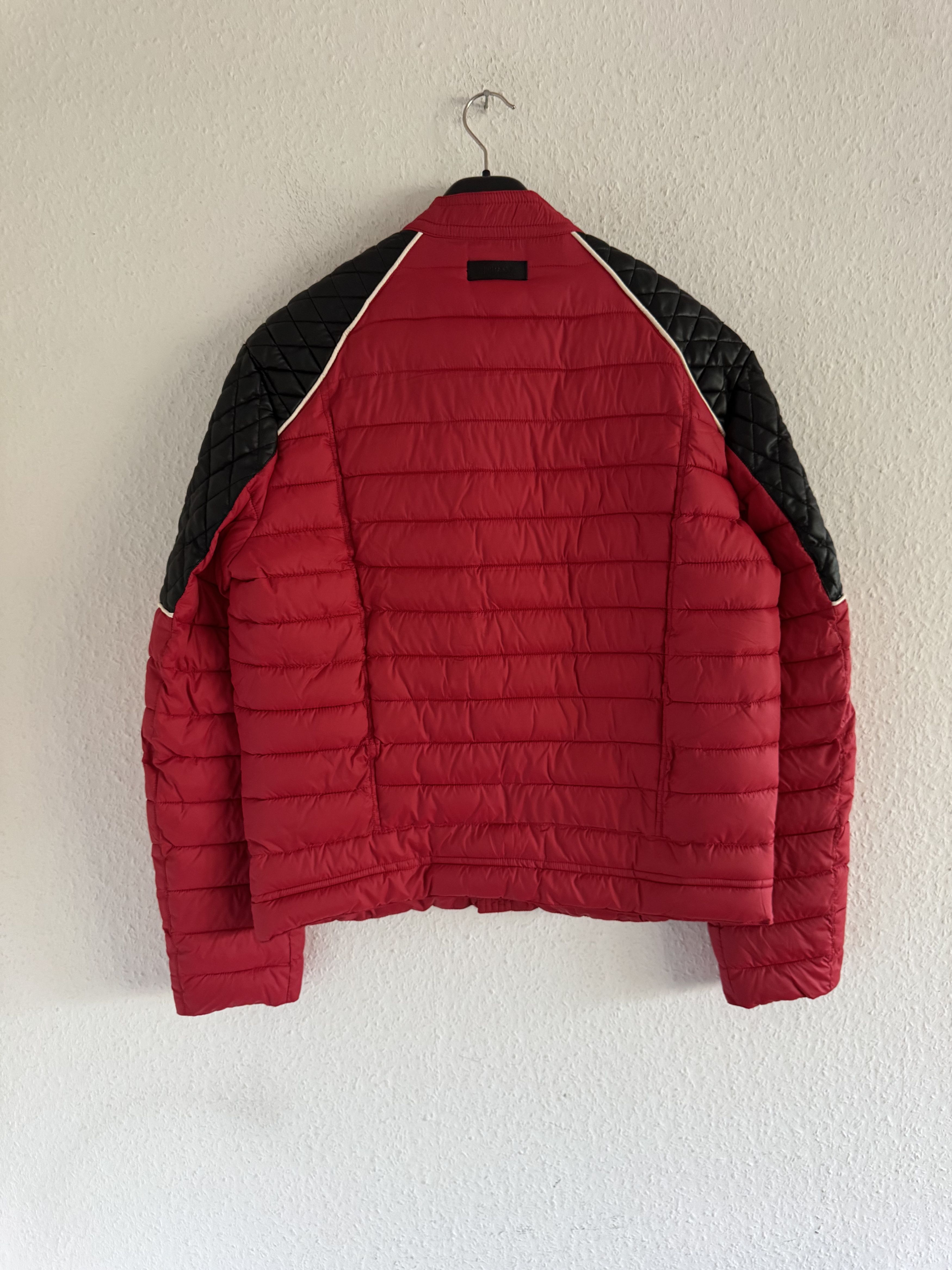 Just Cavalli Quilted Biker Down Jacket With Leather Shoulders Size US XXL / EU 58 / 5 - 10 Thumbnail
