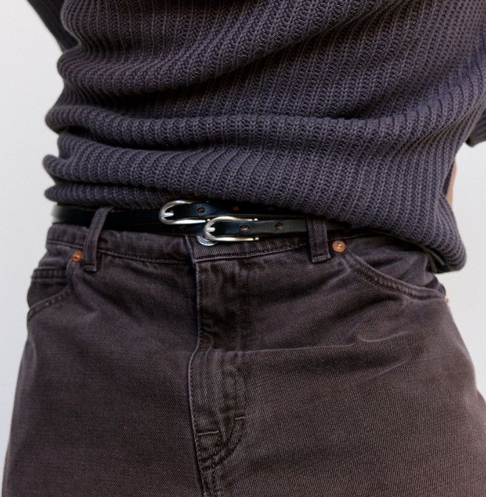 our legacy 2cm belt （croko） Our Legacy - 2 CM Belt Olive Croco Debossed Leather