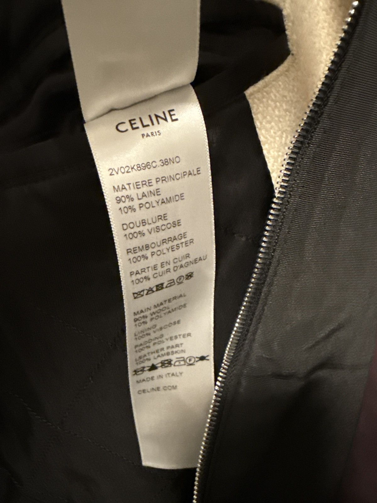 Celine Celine baseball teddy jacket in textured wool Size US S / EU 44-46 / 1 - 5 Thumbnail