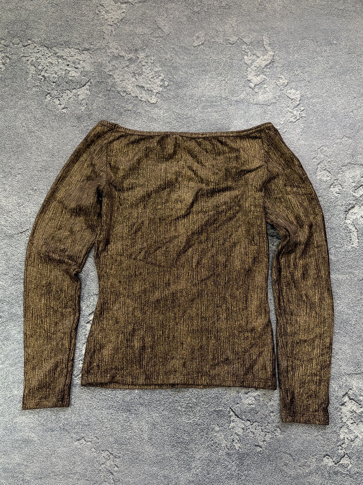 Vintage Etincelle Couture Paris Gold Lurex Shimmer Top France T2 Size S / US 4 / IT 40 - 2 Thumbnail