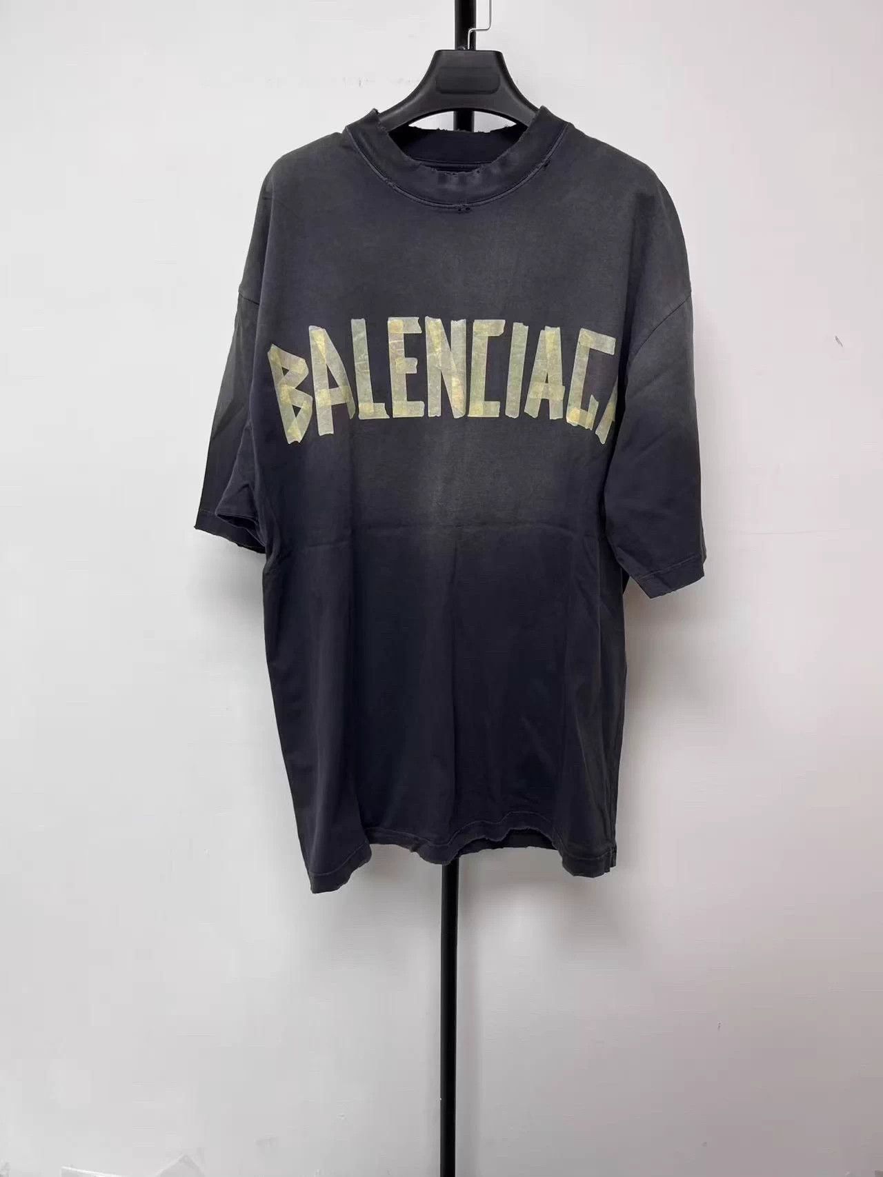 Balenciaga Balenciaga Tape Logo Print Oversize SS Deep Gray M/L Size US L / EU 52-54 / 3 - 1 Thumbnail