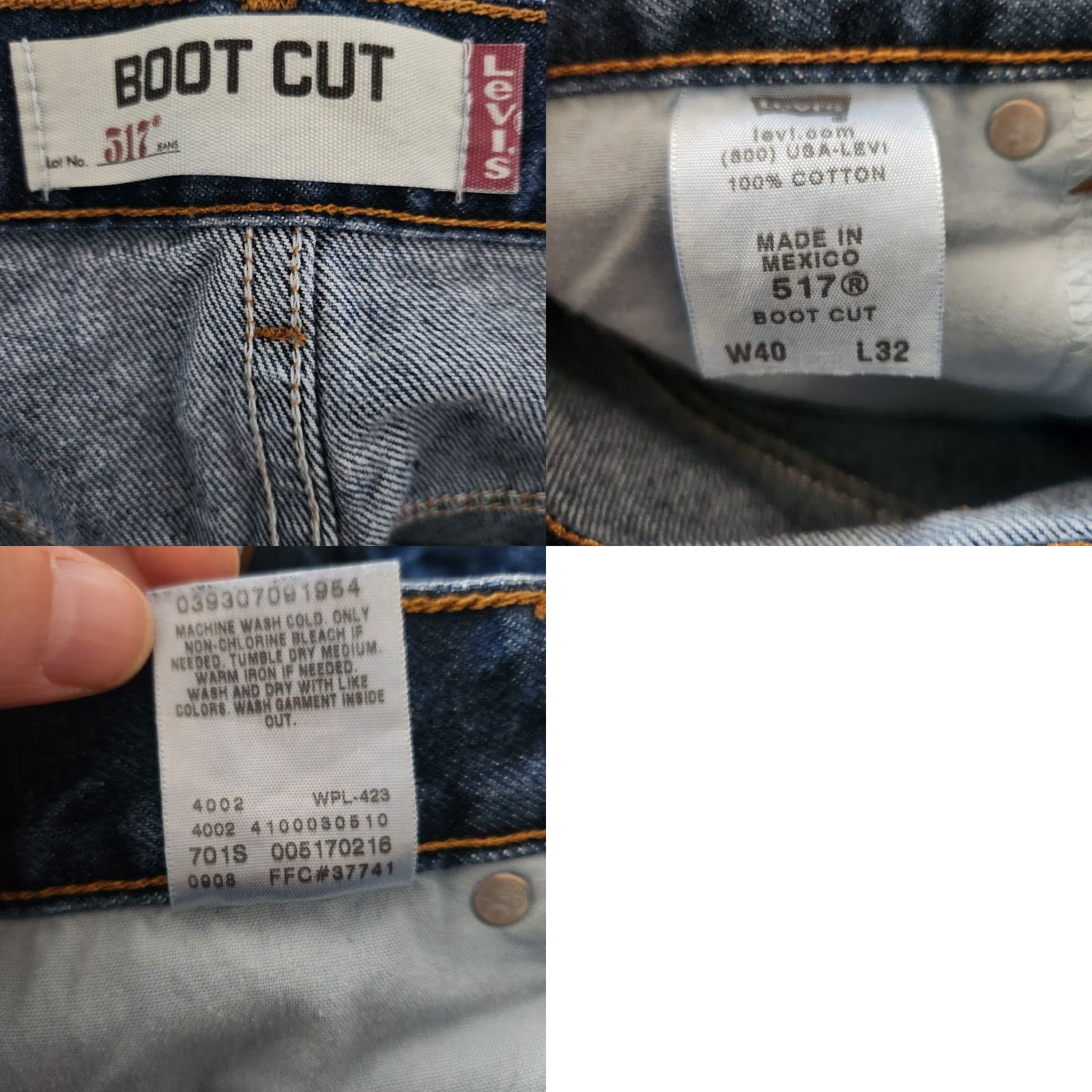 Levi's Levi's 517 Jeans Mens 40x32 Blue Bootcut Medium Wash Western Denim Cowboy Y2K Size US 40 / EU 56 - 9 Thumbnail