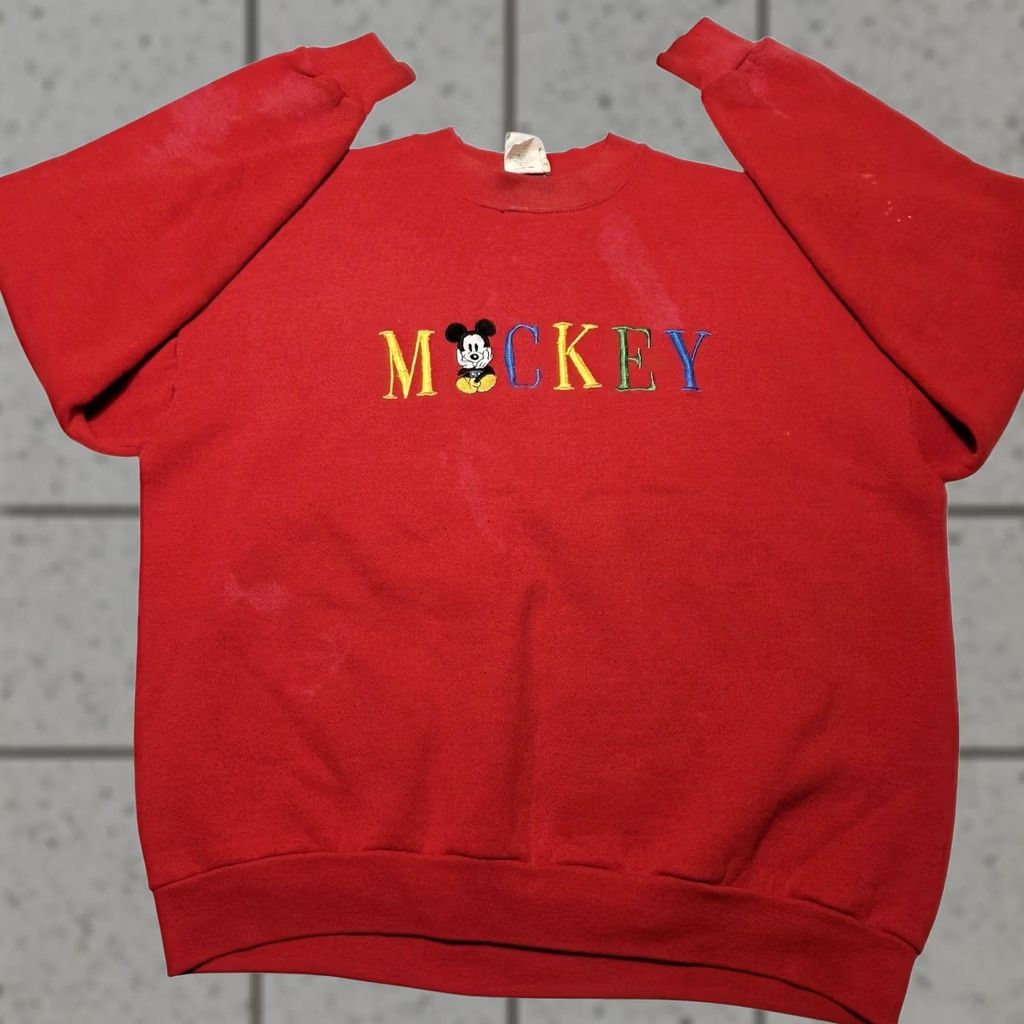 Mickey Unlimited VINTAGE Disney Mickey Mouse Crewneck Sweatshirt Adult XL Embroidered Stained Size US XL / EU 56 / 4 - 1 Thumbnail