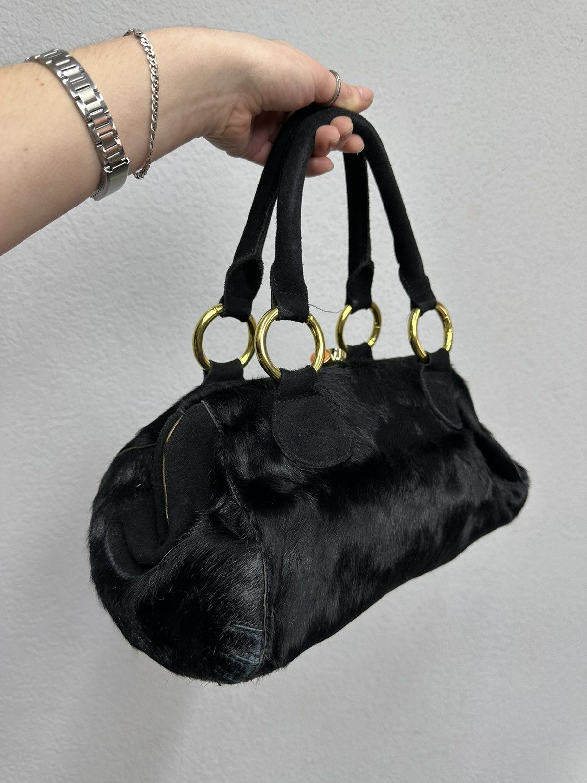 Celine Vintage 90s Fur Bag Celine Hobo IfSixWasNine Y2K AvantGarde Size ONE SIZE - 12 Thumbnail